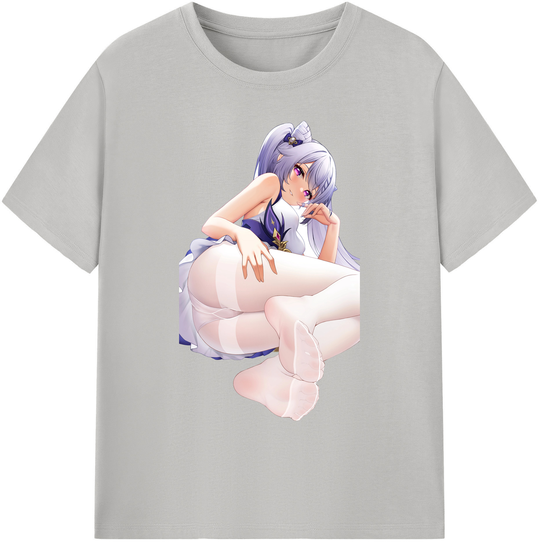 げんし神 刻晴 こくせい genshin Kokusei 綿100％ メンズ半袖Tシャツ｜肌触りやわらか＆通気性