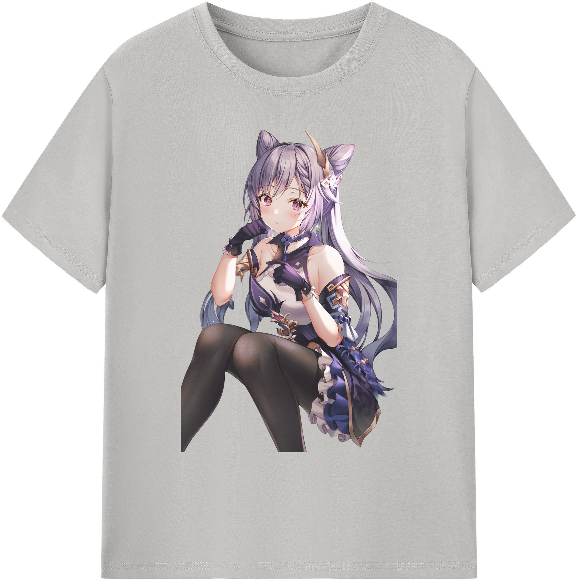げんし神 刻晴 こくせい genshin Kokusei 綿100％ メンズ半袖Tシャツ｜肌触りやわらか＆通気性
