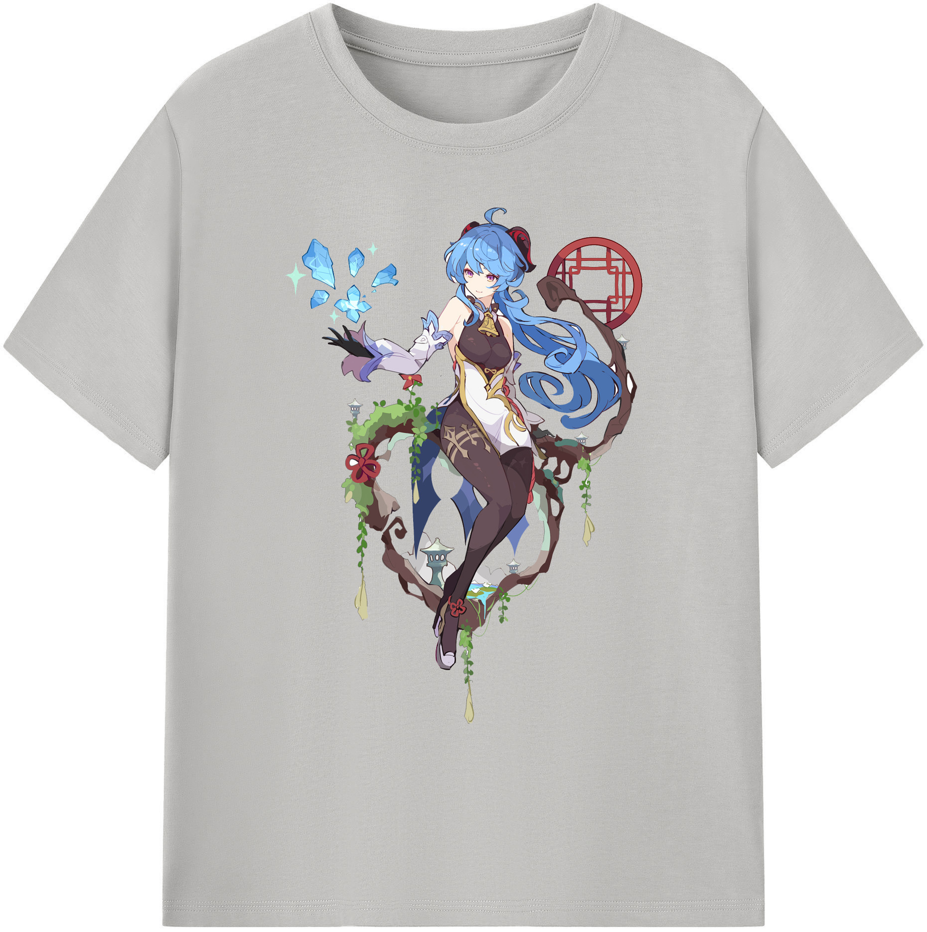げんし神 甘雨 かんう genshin Ganyu 綿100％ メンズ半袖Tシャツ｜肌触りやわらか＆通気性
