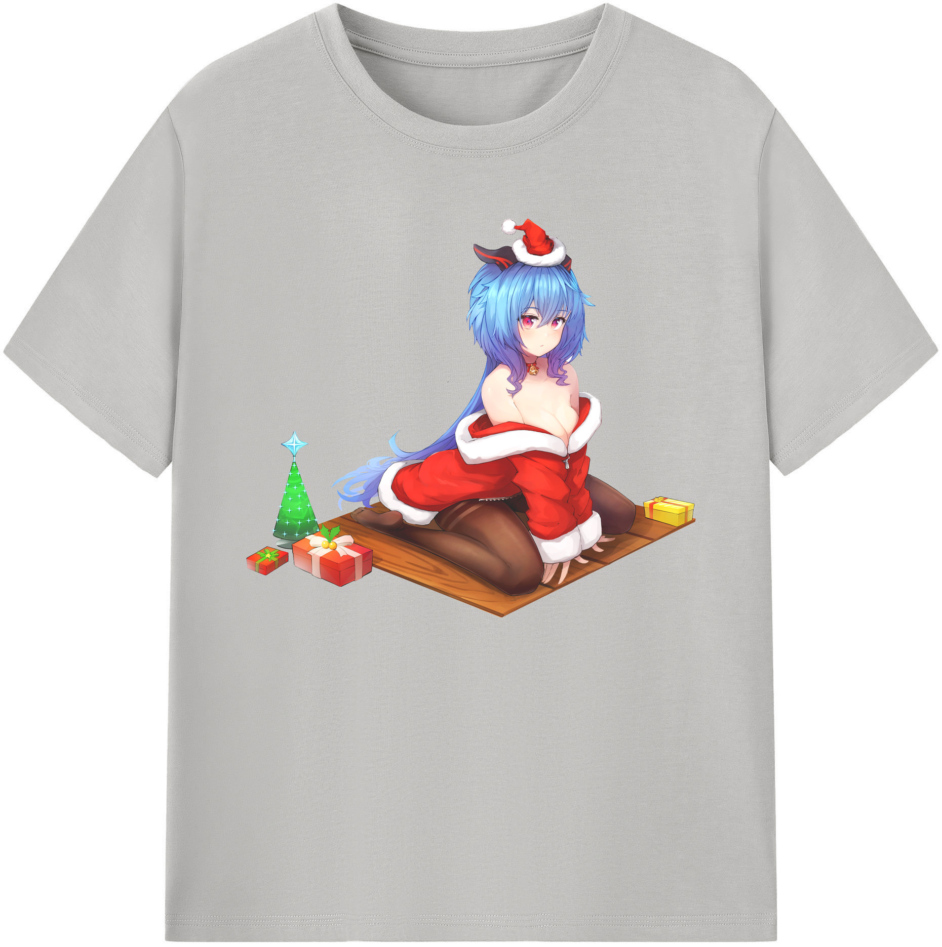 げんし神 甘雨 かんう genshin Ganyu 綿100％ メンズ半袖Tシャツ｜肌触りやわらか＆通気性