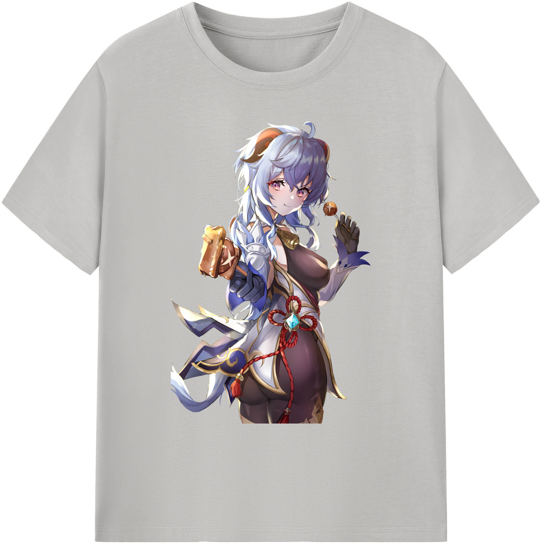 げんし神 甘雨 かんう genshin Ganyu 綿100％ メンズ半袖Tシャツ｜肌触りやわらか＆通気性