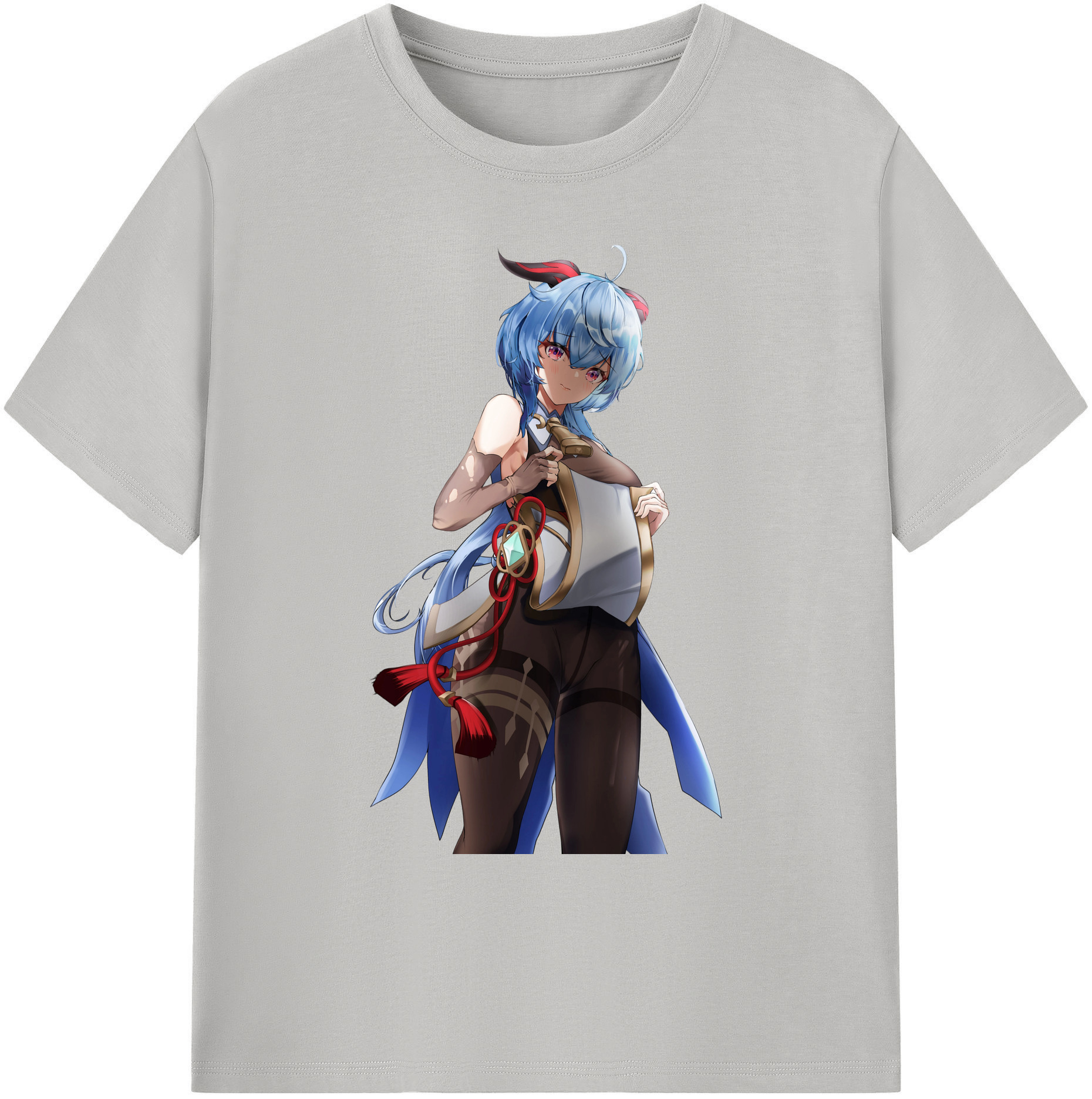 げんし神 甘雨 かんう genshin Ganyu 綿100％ メンズ半袖Tシャツ｜肌触りやわらか＆通気性