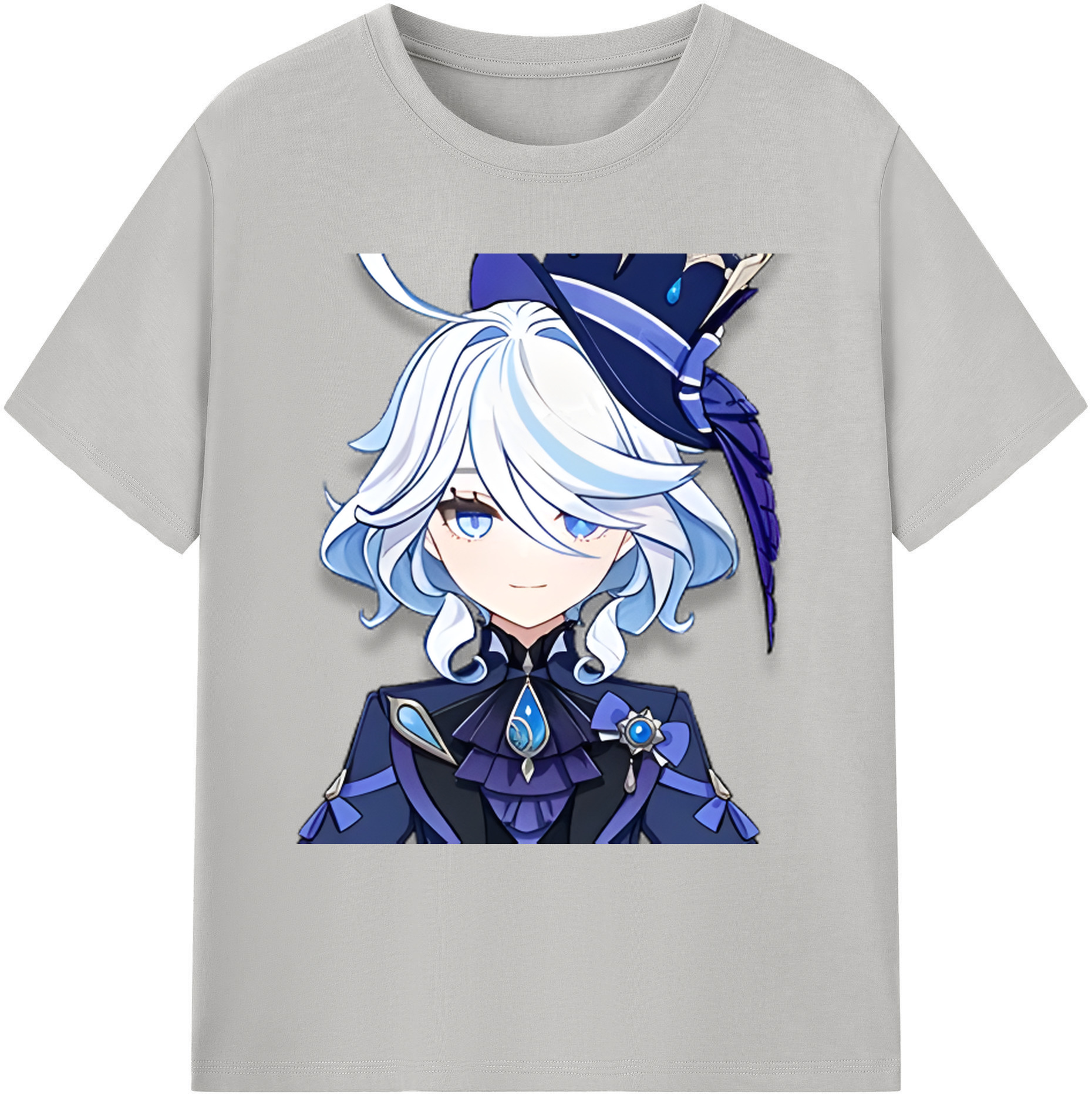 げんし神 フリーナ genshin Furina 綿100％ メンズ半袖Tシャツ｜肌触りやわらか＆通気性