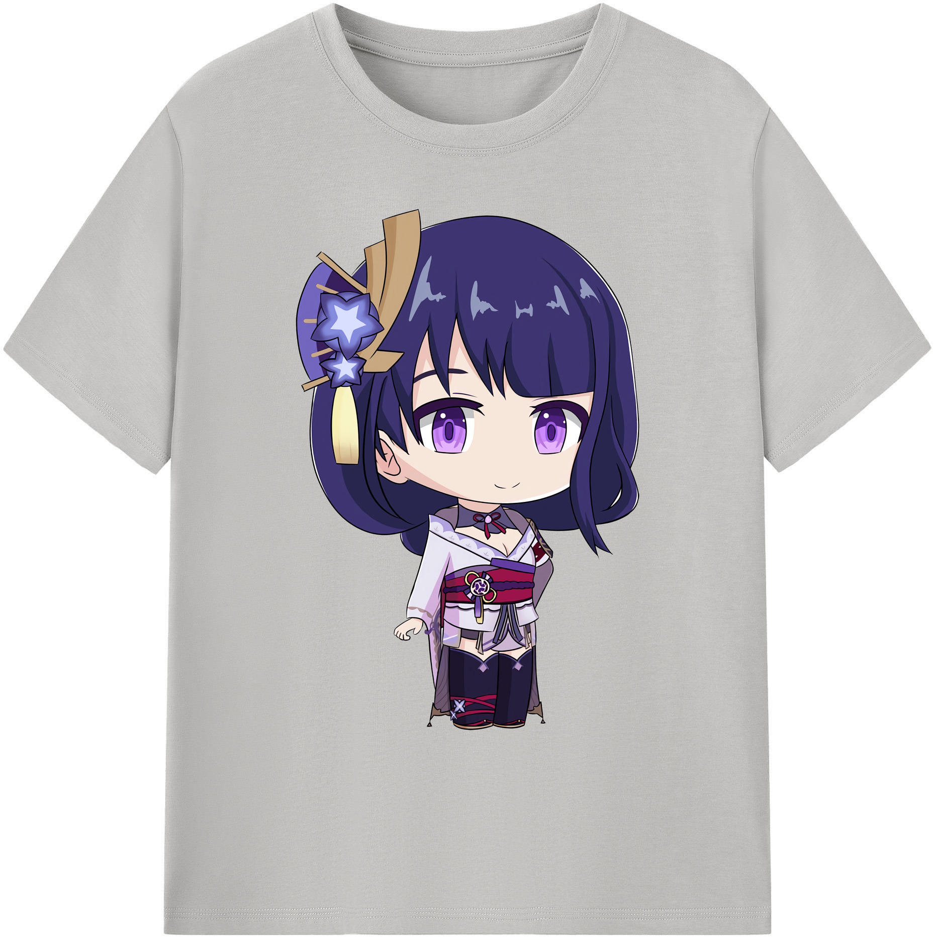 げんし神 雷電将軍 らいでんしょうぐん genshin Raiden Shogun 綿100％ メンズ半袖Tシャツ｜肌触りやわらか＆通気性