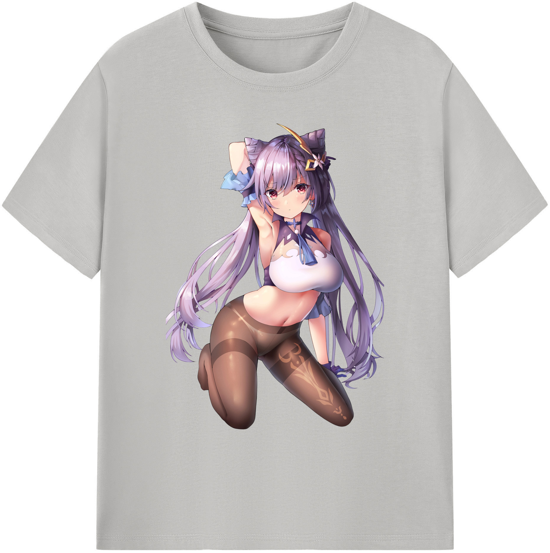 げんし神 刻晴 こくせい genshin Kokusei 綿100％ メンズ半袖Tシャツ｜肌触りやわらか＆通気性