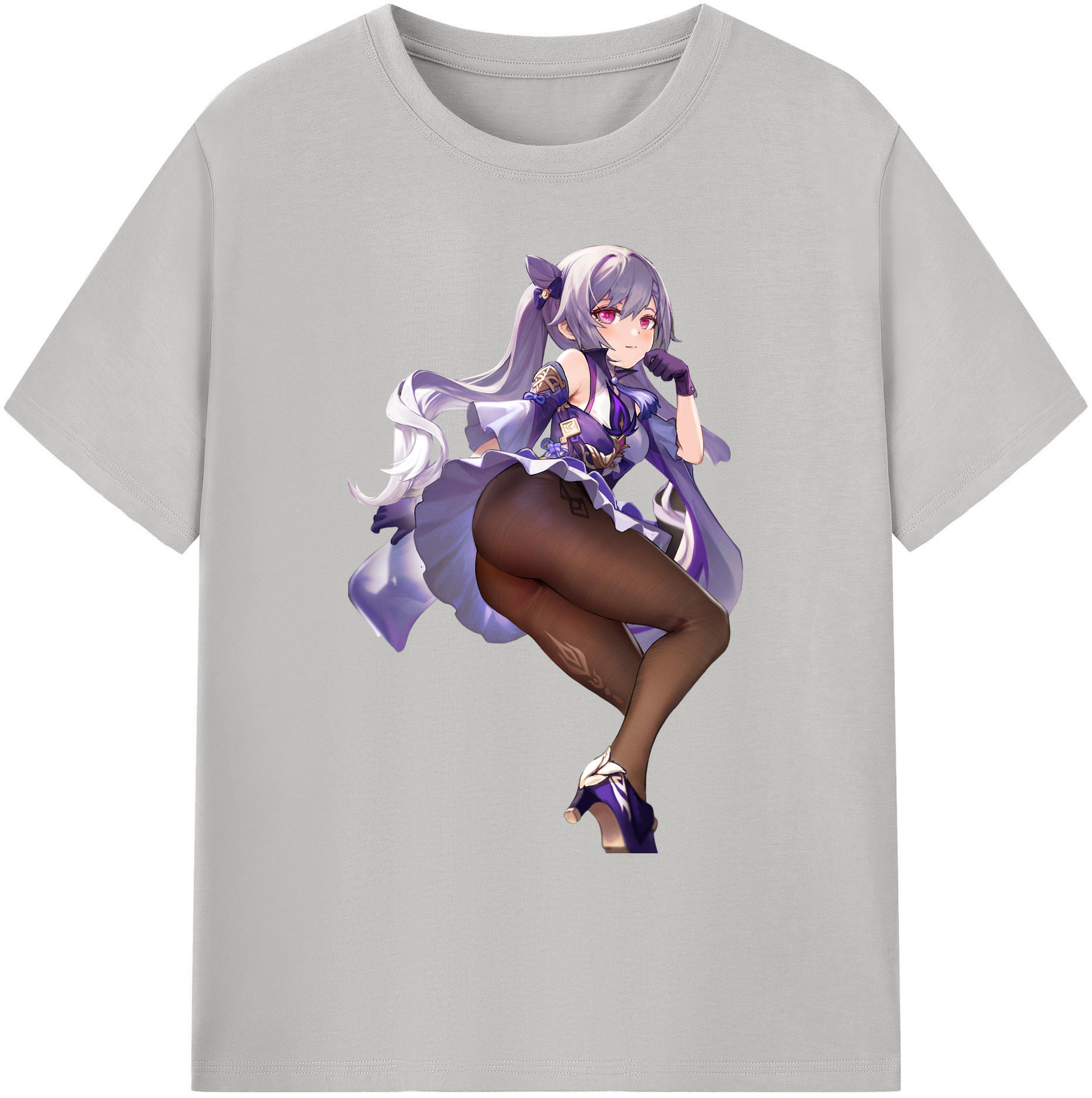 げんし神 刻晴 こくせい genshin Kokusei 綿100％ メンズ半袖Tシャツ｜肌触りやわらか＆通気性