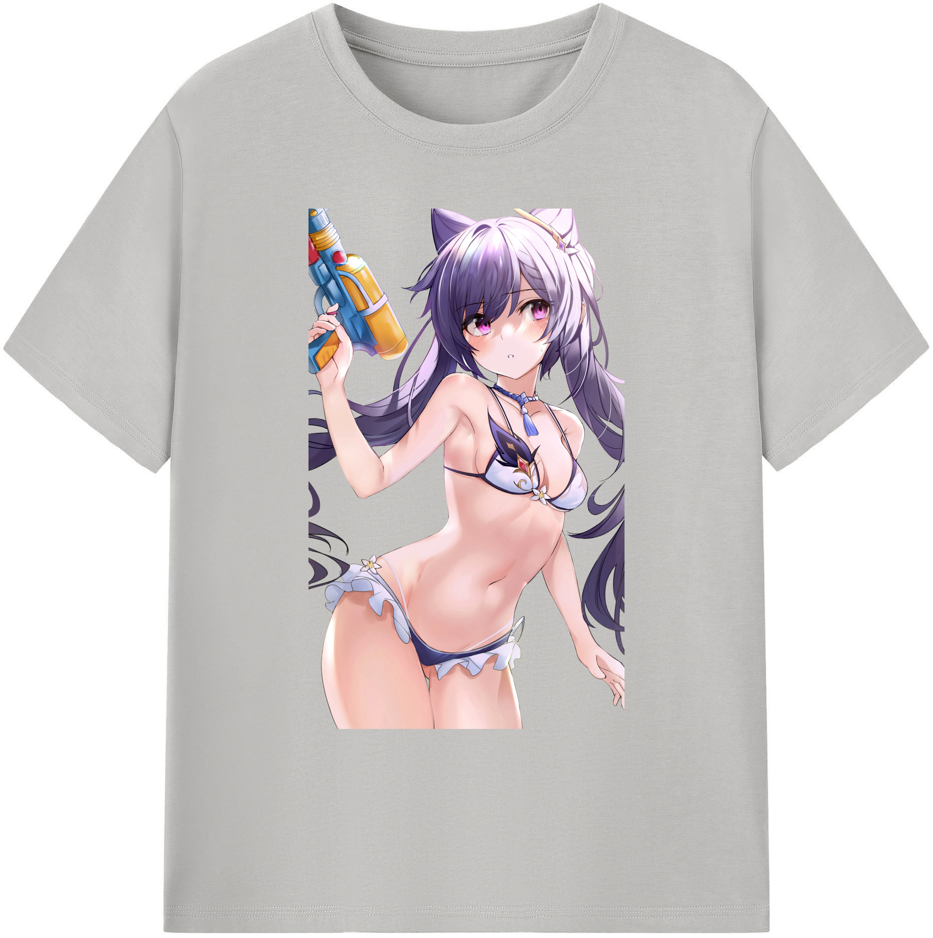 げんし神 刻晴 こくせい genshin Kokusei 綿100％ メンズ半袖Tシャツ｜肌触りやわらか＆通気性