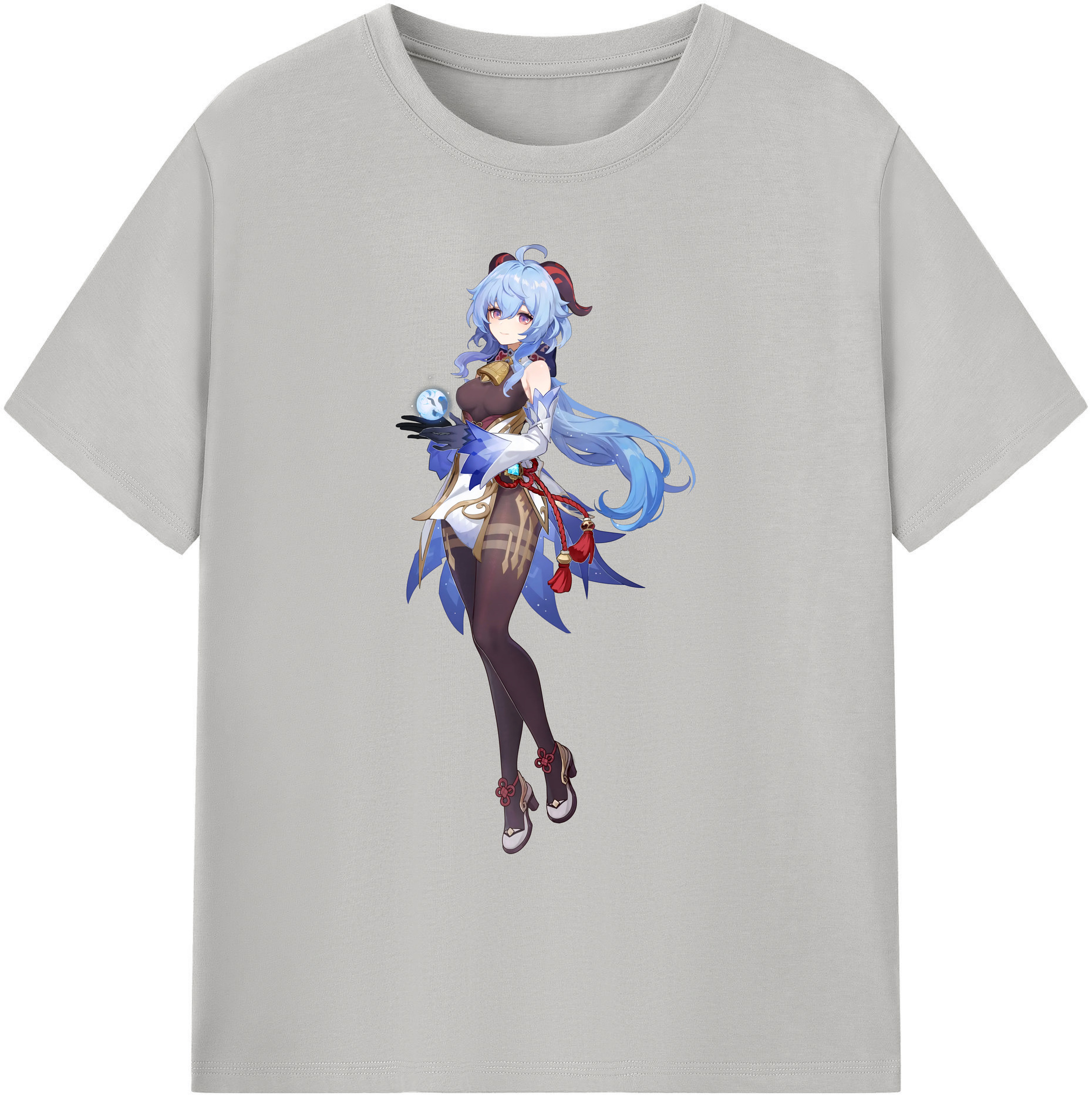 げんし神 甘雨 かんう genshin Ganyu 綿100％ メンズ半袖Tシャツ｜肌触りやわらか＆通気性
