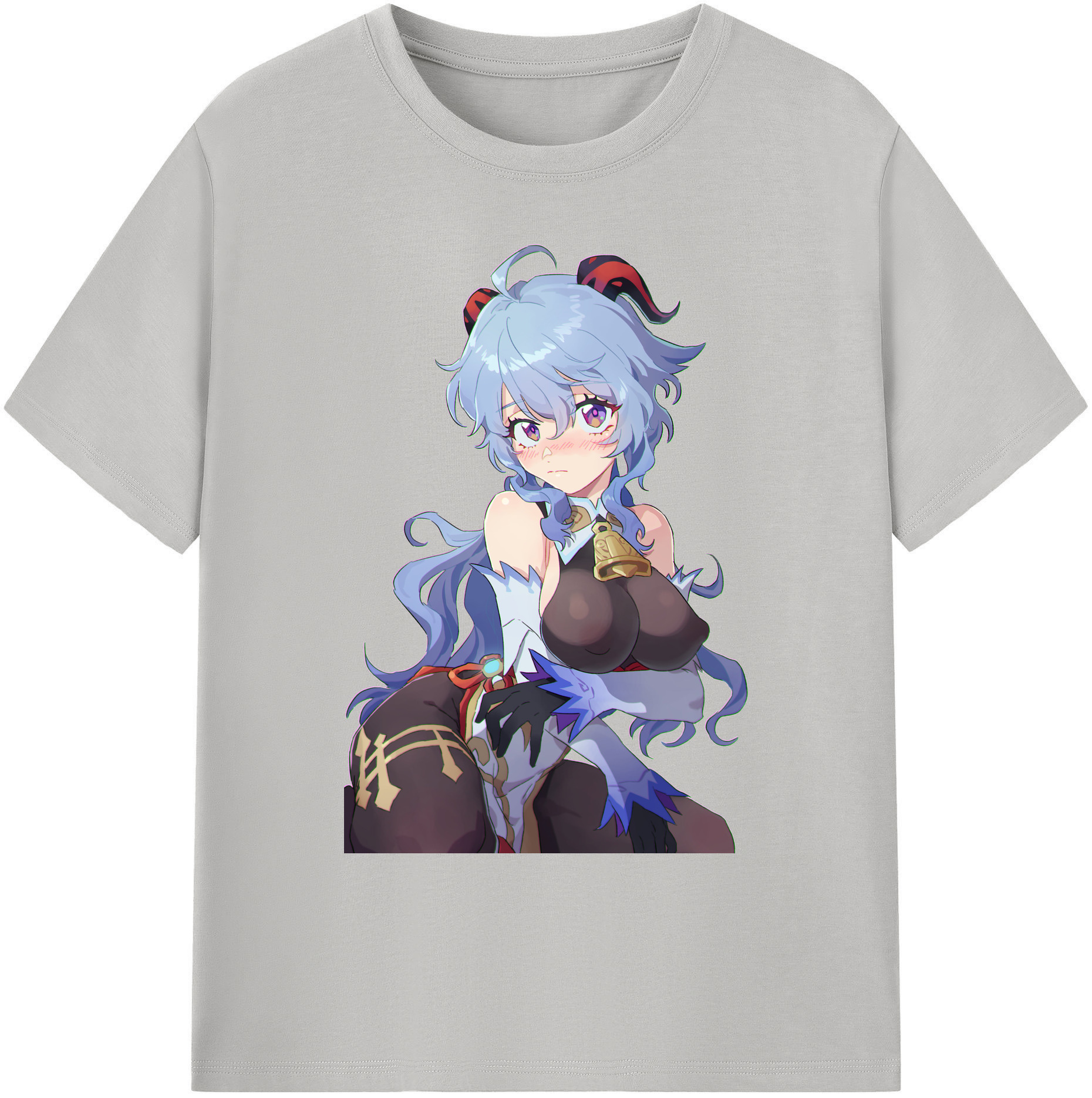 げんし神 甘雨 かんう genshin Ganyu 綿100％ メンズ半袖Tシャツ｜肌触りやわらか＆通気性