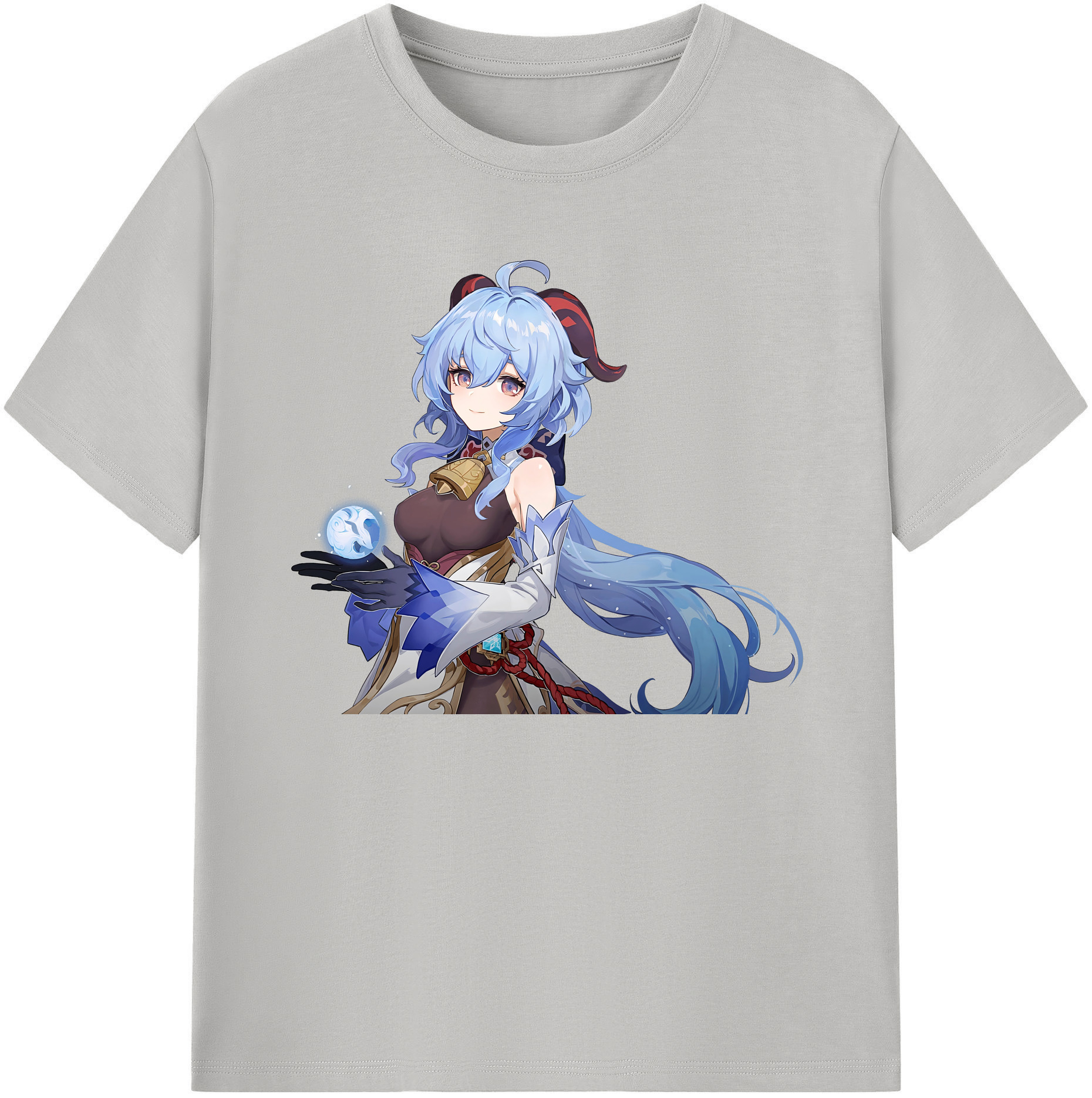 げんし神 甘雨 かんう genshin Ganyu 綿100％ メンズ半袖Tシャツ｜肌触りやわらか＆通気性