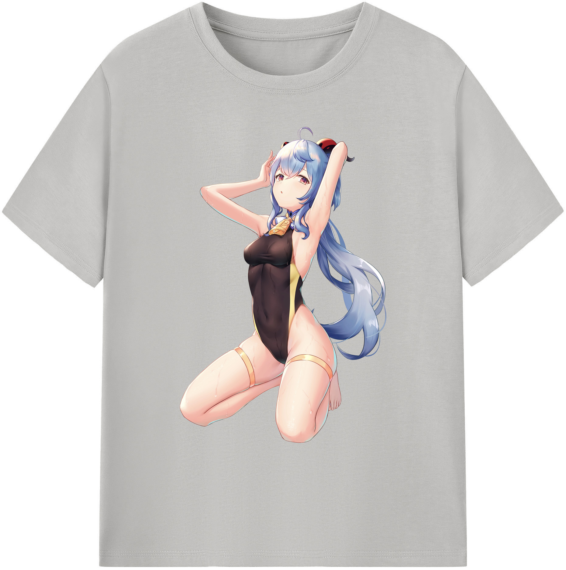 げんし神 甘雨 かんう genshin Ganyu 綿100％ メンズ半袖Tシャツ｜肌触りやわらか＆通気性