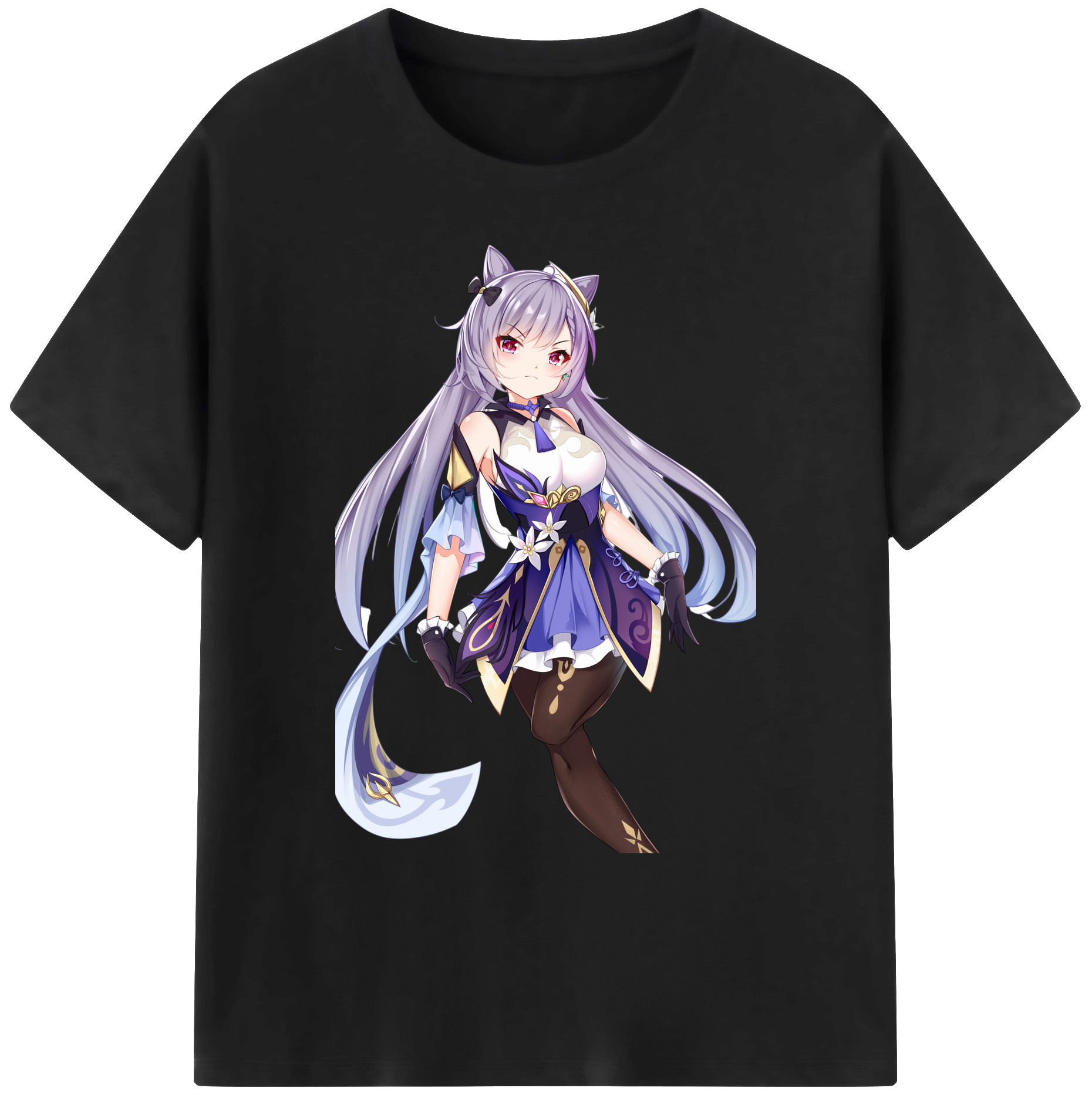 げんし神 刻晴 こくせい genshin Kokusei 綿100％ メンズ半袖Tシャツ｜肌触りやわらか＆通気性