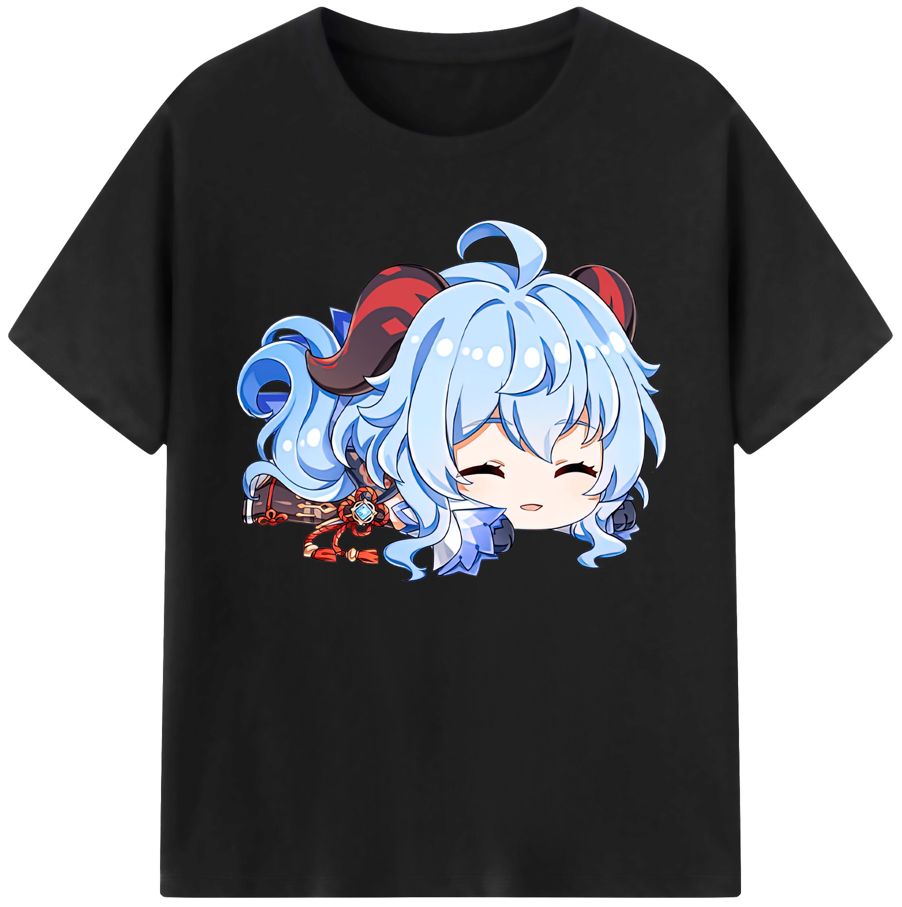 げんし神 甘雨 かんう genshin Ganyu 綿100％ メンズ半袖Tシャツ｜肌触りやわらか＆通気性