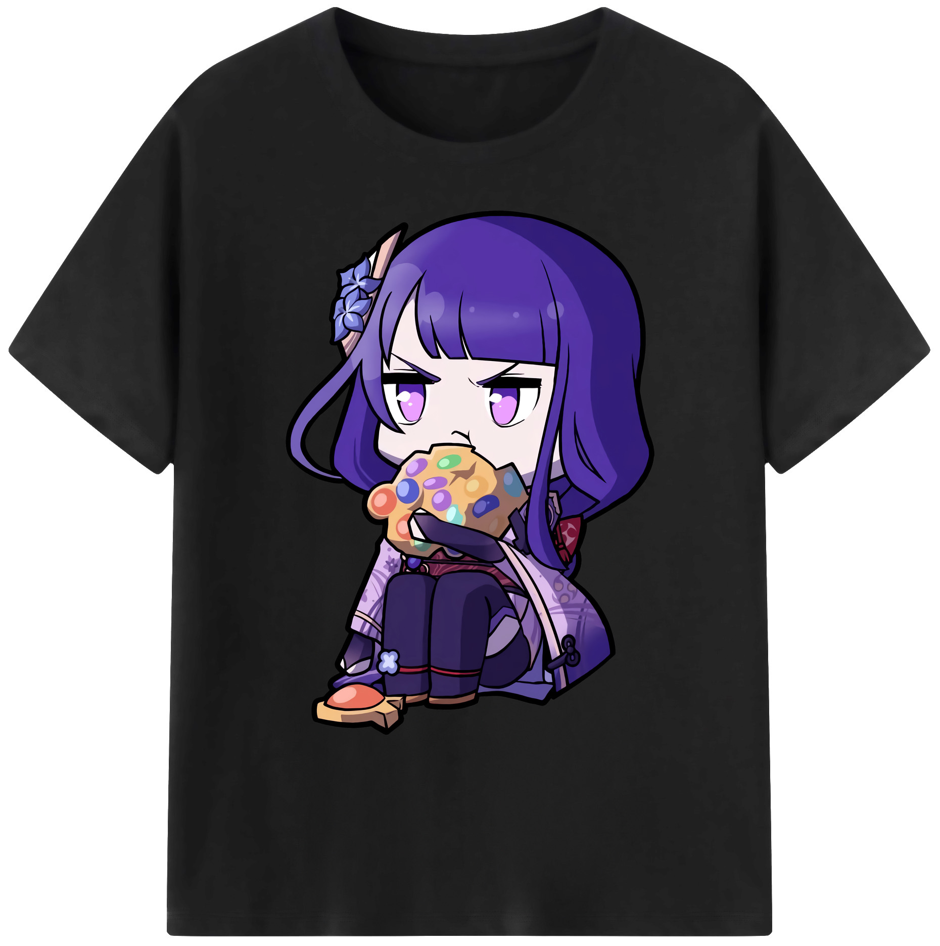 げんし神 雷電将軍 らいでんしょうぐん genshin Raiden Shogun 綿100％ メンズ半袖Tシャツ｜肌触りやわらか＆通気性