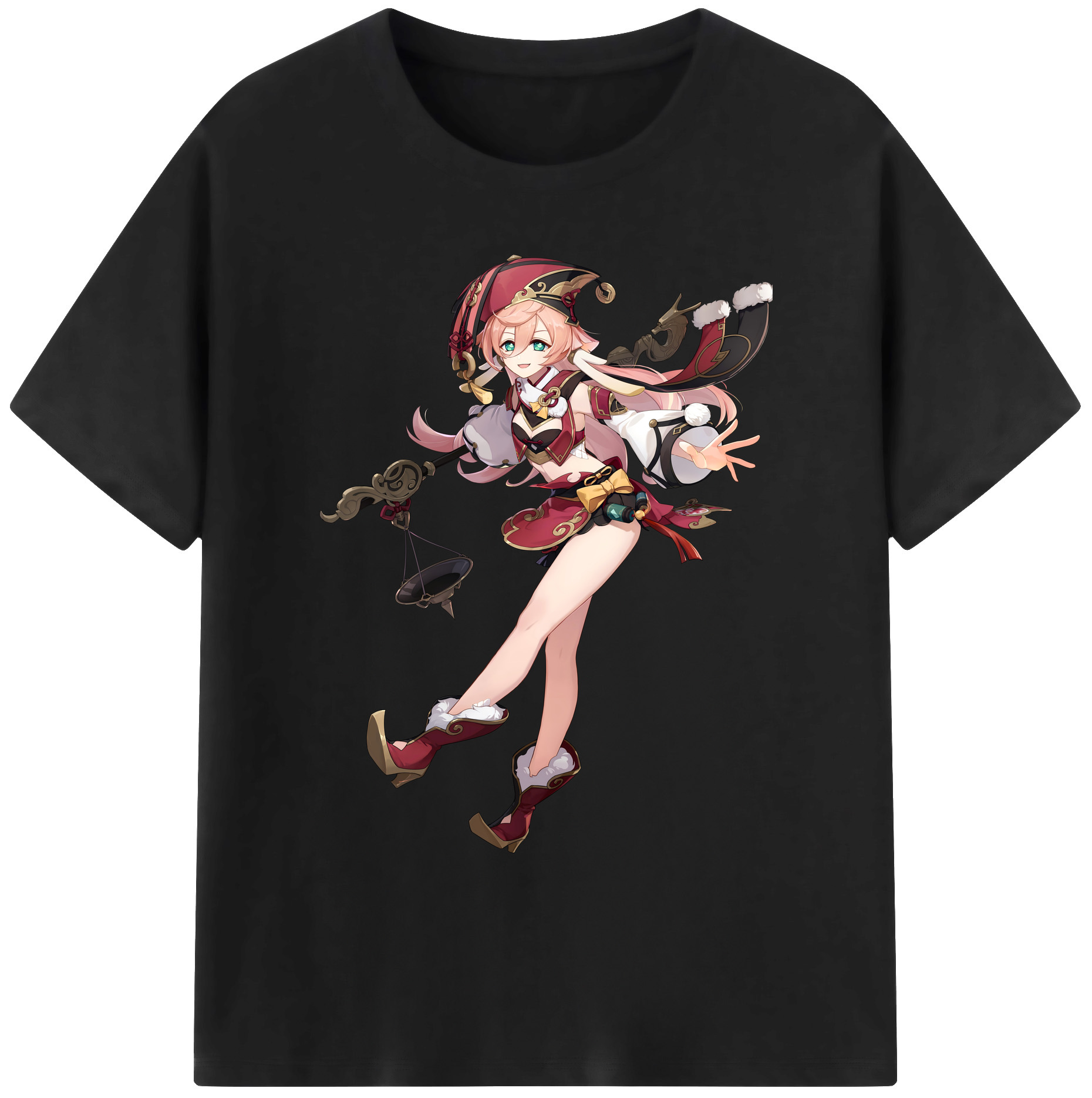 げんし神 ヤンフェイ genshin Yanfei 綿100％ メンズ半袖Tシャツ｜肌触りやわらか＆通気性
