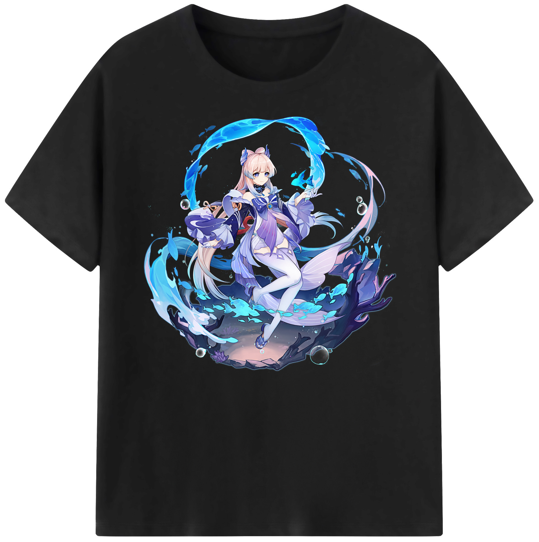 げんし神 珊瑚宮心海 サンゴノミヤ・ココミ genshin Sangonomiya Kokomi 綿100％ メンズ半袖Tシャツ｜肌触りやわらか＆通気性
