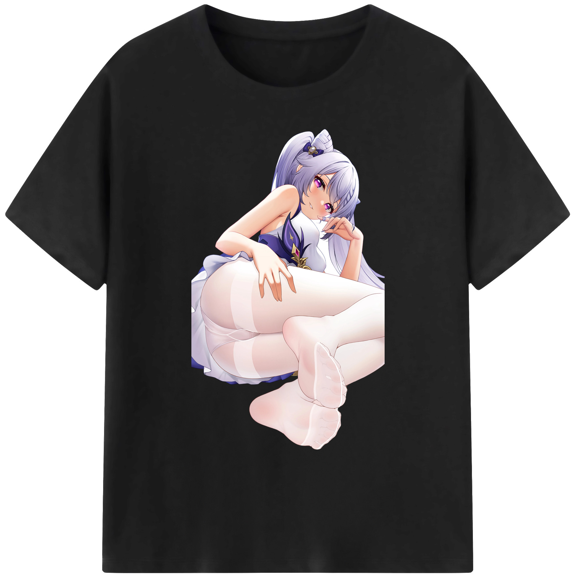 げんし神 刻晴 こくせい genshin Kokusei 綿100％ メンズ半袖Tシャツ｜肌触りやわらか＆通気性