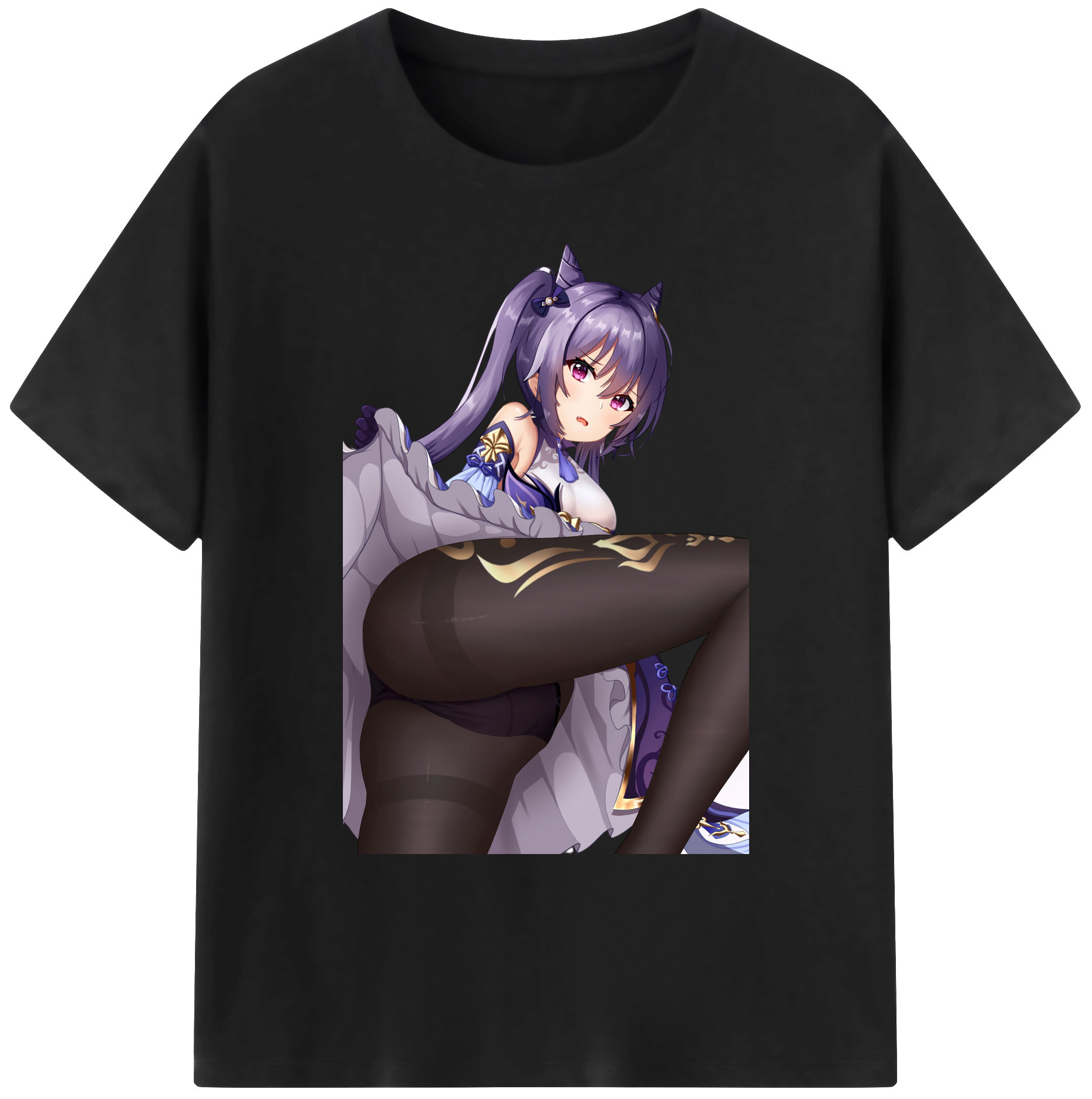 げんし神 刻晴 こくせい genshin Kokusei 綿100％ メンズ半袖Tシャツ｜肌触りやわらか＆通気性