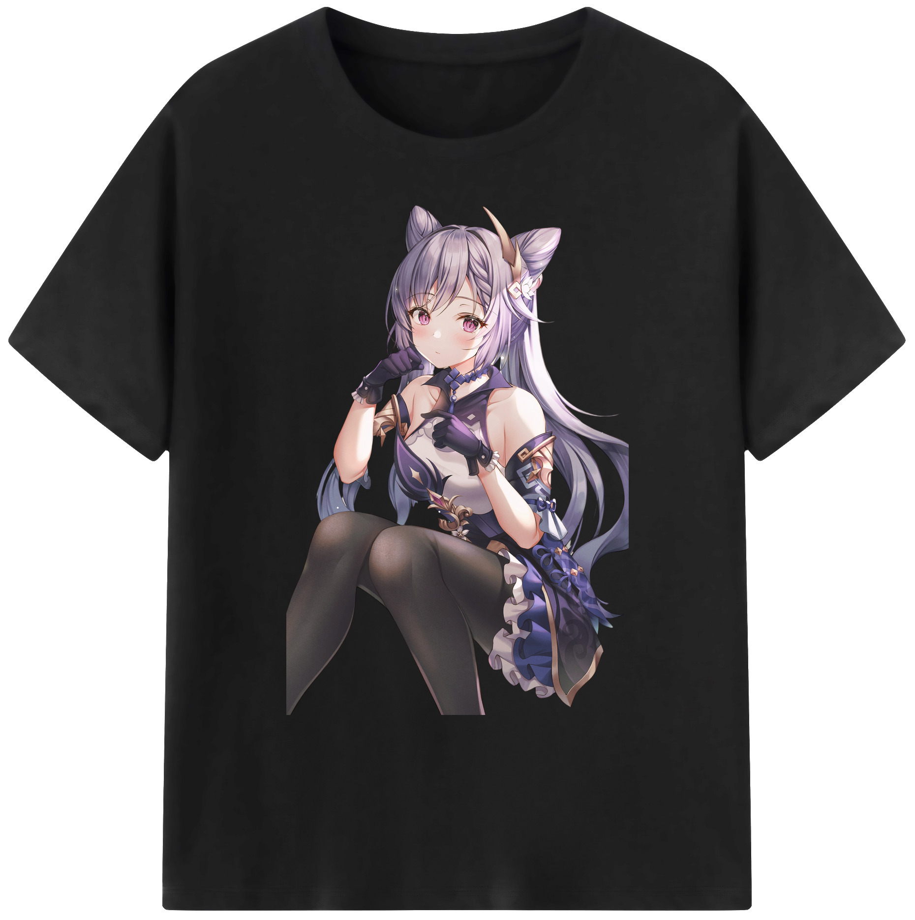 げんし神 刻晴 こくせい genshin Kokusei 綿100％ メンズ半袖Tシャツ｜肌触りやわらか＆通気性