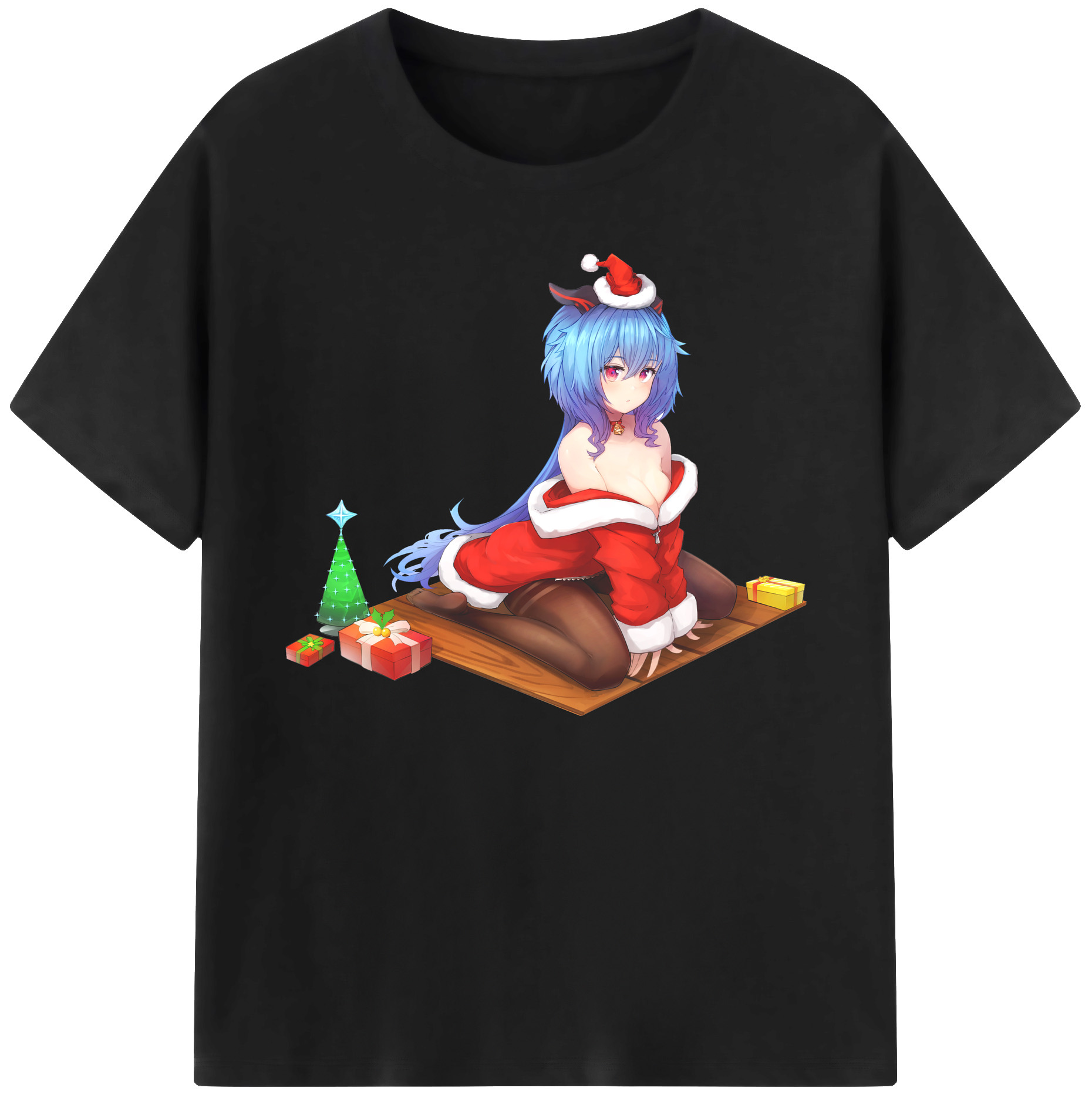 げんし神 甘雨 かんう genshin Ganyu 綿100％ メンズ半袖Tシャツ｜肌触りやわらか＆通気性