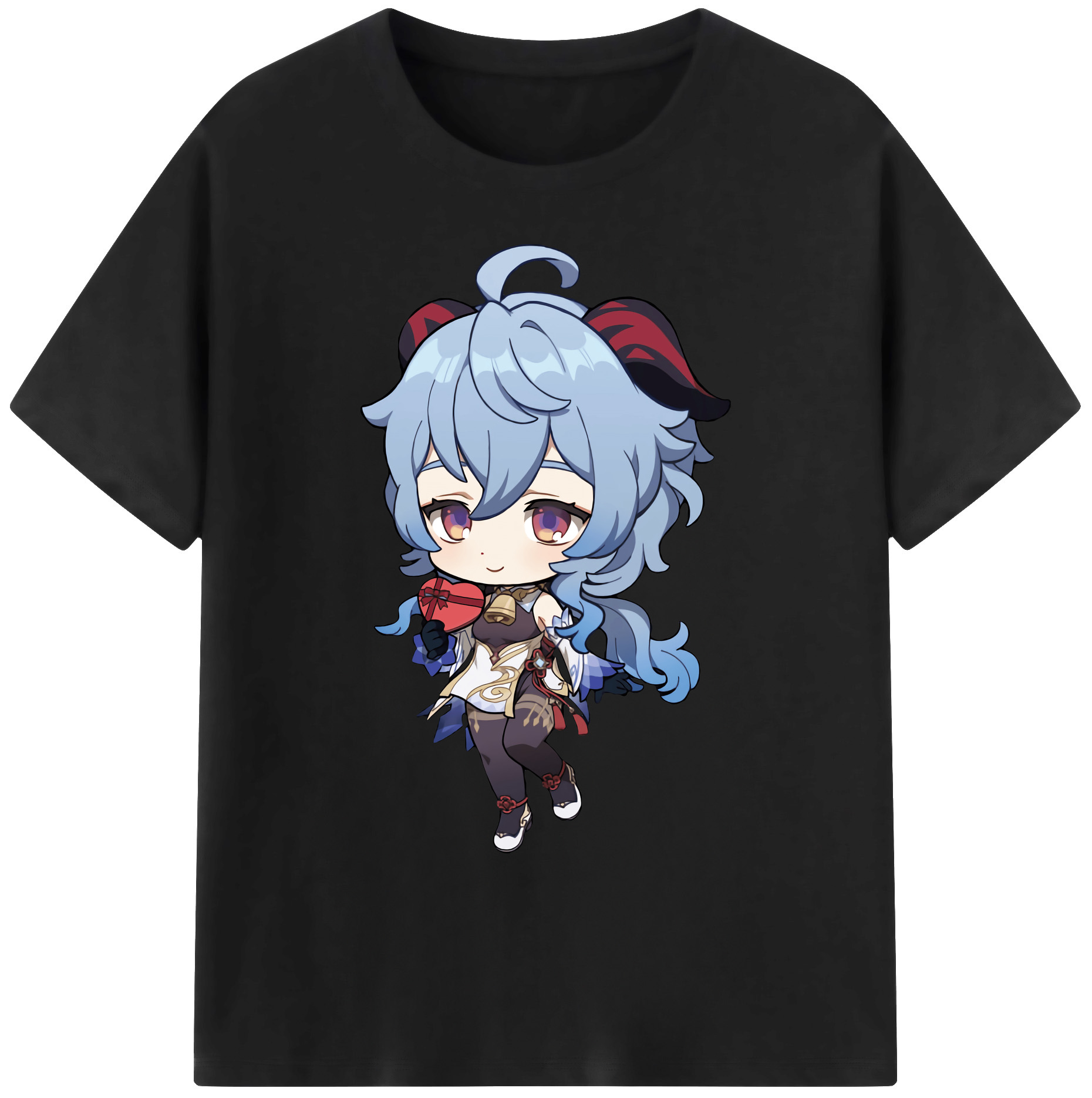げんし神 甘雨 かんう genshin Ganyu 綿100％ メンズ半袖Tシャツ｜肌触りやわらか＆通気性