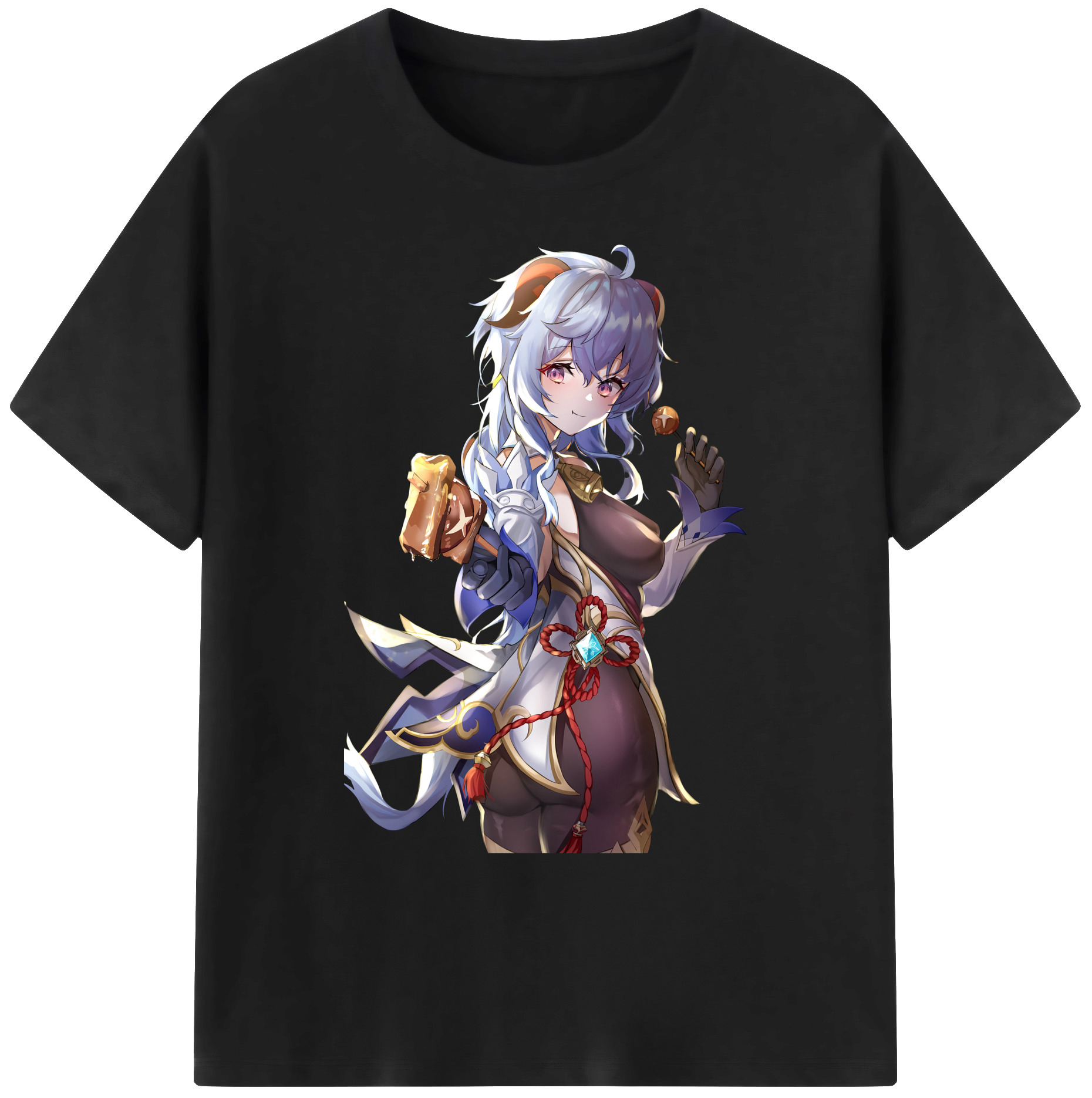 げんし神 甘雨 かんう genshin Ganyu 綿100％ メンズ半袖Tシャツ｜肌触りやわらか＆通気性