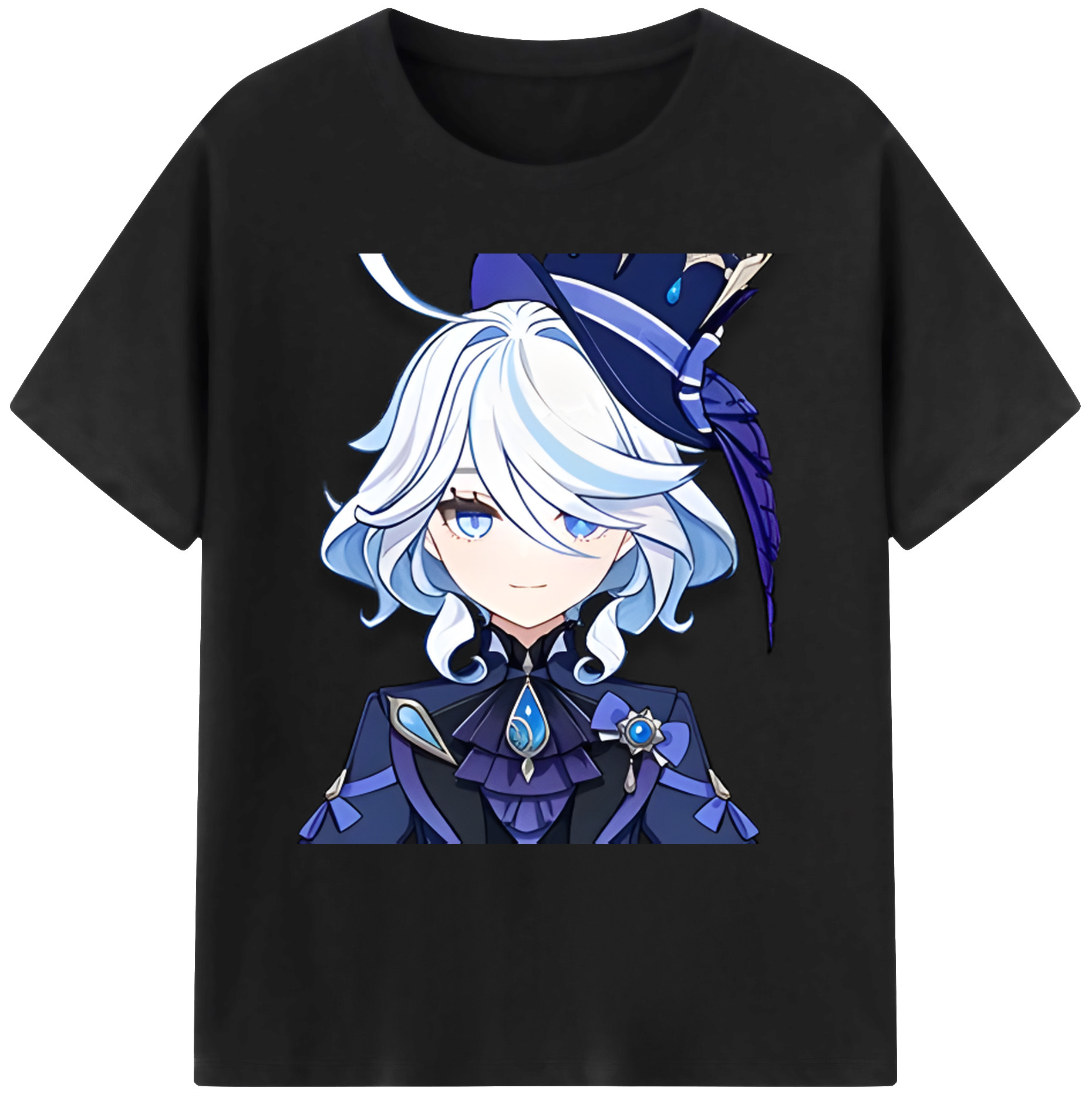 げんし神 フリーナ genshin Furina 綿100％ メンズ半袖Tシャツ｜肌触りやわらか＆通気性