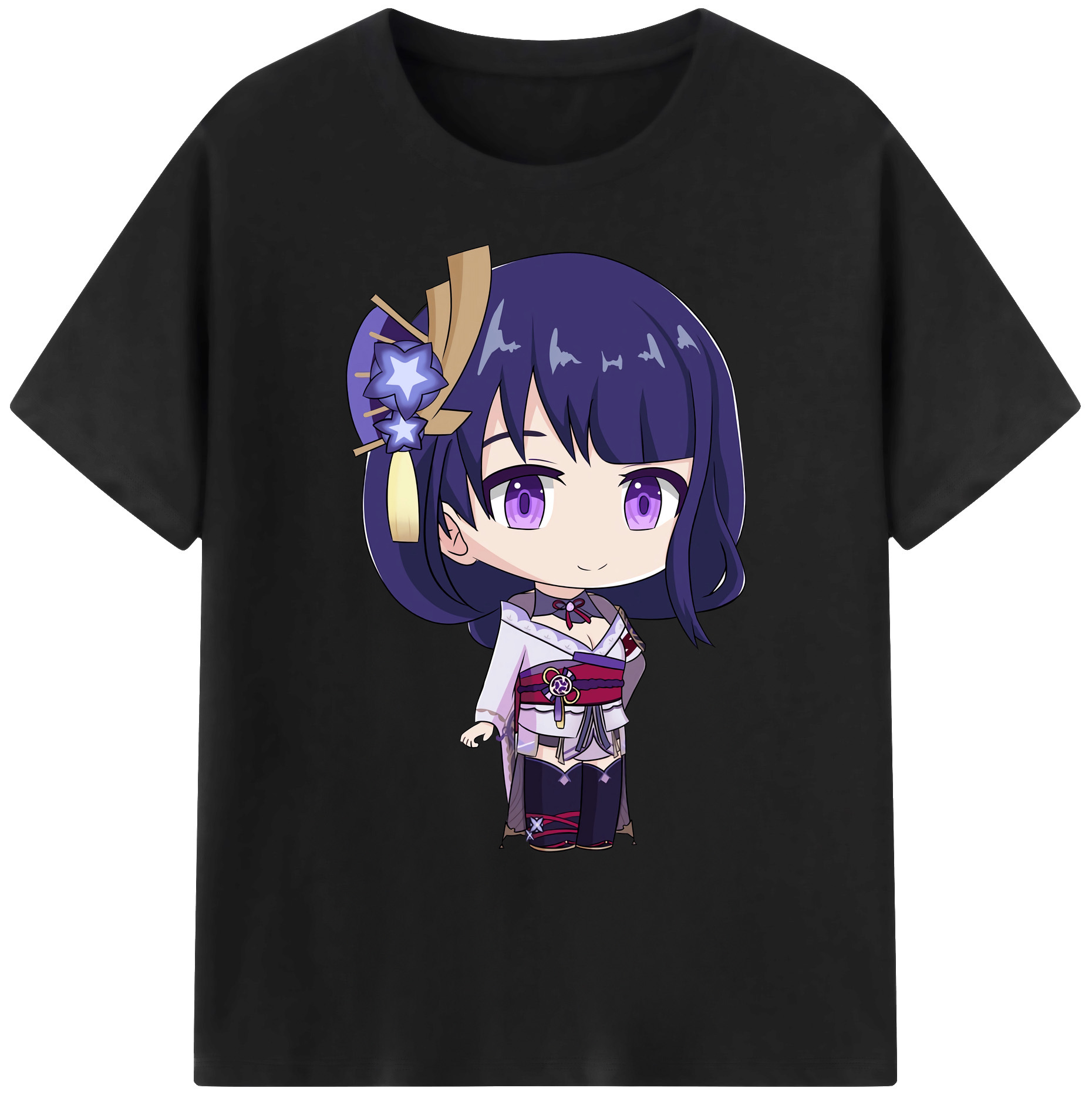 げんし神 雷電将軍 らいでんしょうぐん genshin Raiden Shogun 綿100％ メンズ半袖Tシャツ｜肌触りやわらか＆通気性