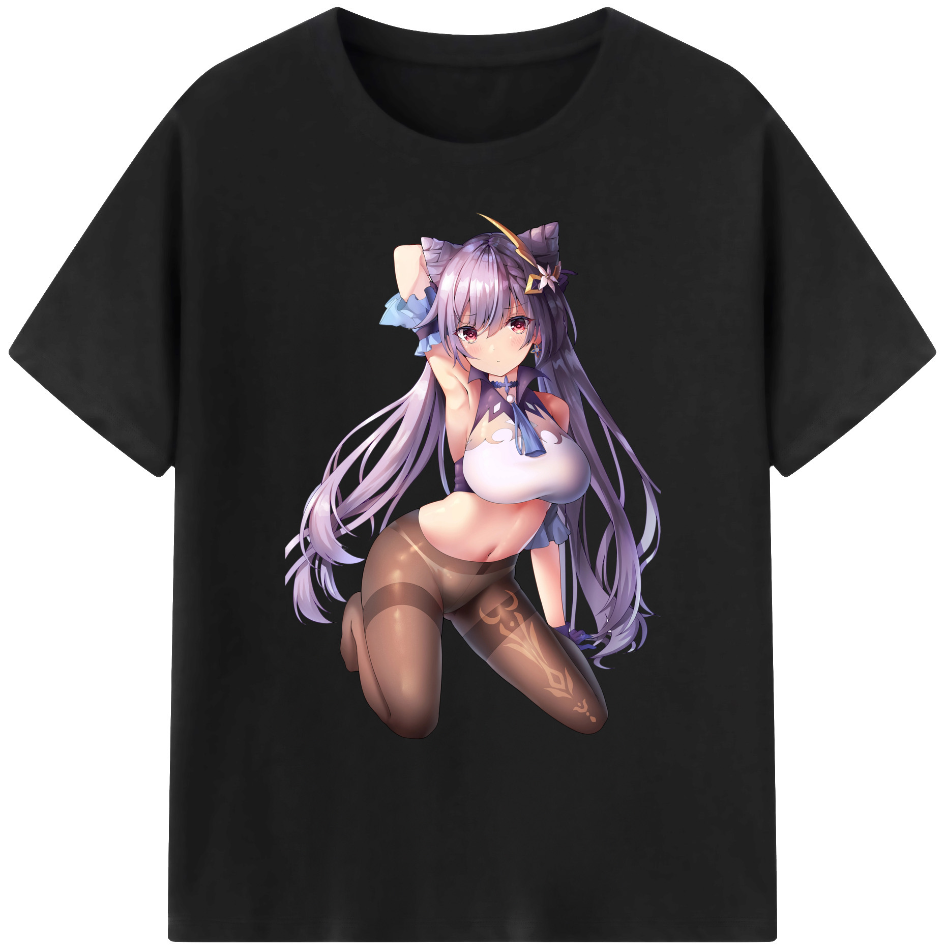 げんし神 刻晴 こくせい genshin Kokusei 綿100％ メンズ半袖Tシャツ｜肌触りやわらか＆通気性