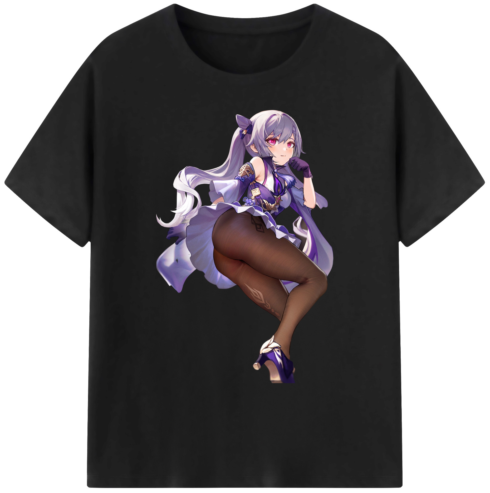げんし神 刻晴 こくせい genshin Kokusei 綿100％ メンズ半袖Tシャツ｜肌触りやわらか＆通気性