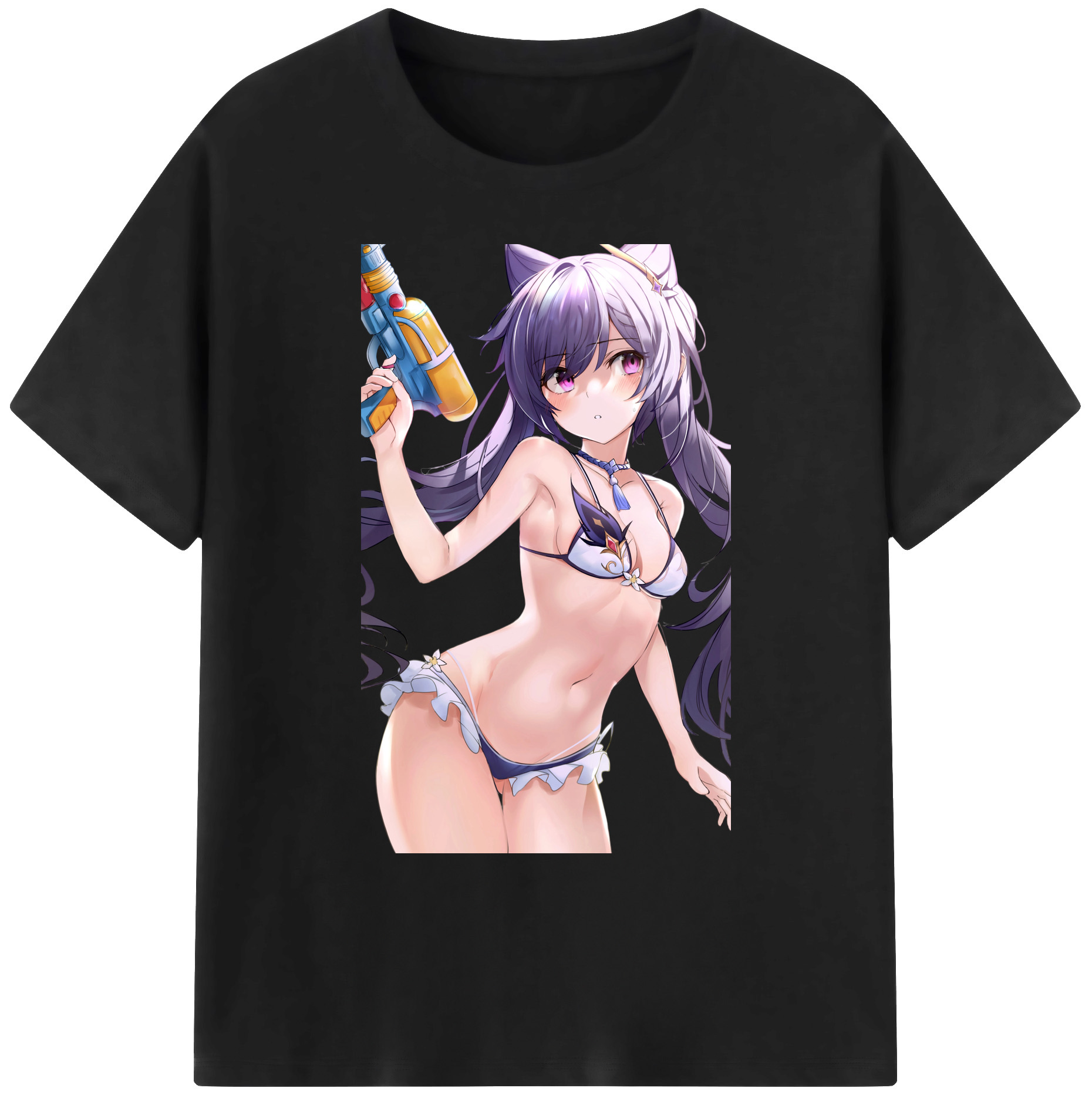 げんし神 刻晴 こくせい genshin Kokusei 綿100％ メンズ半袖Tシャツ｜肌触りやわらか＆通気性