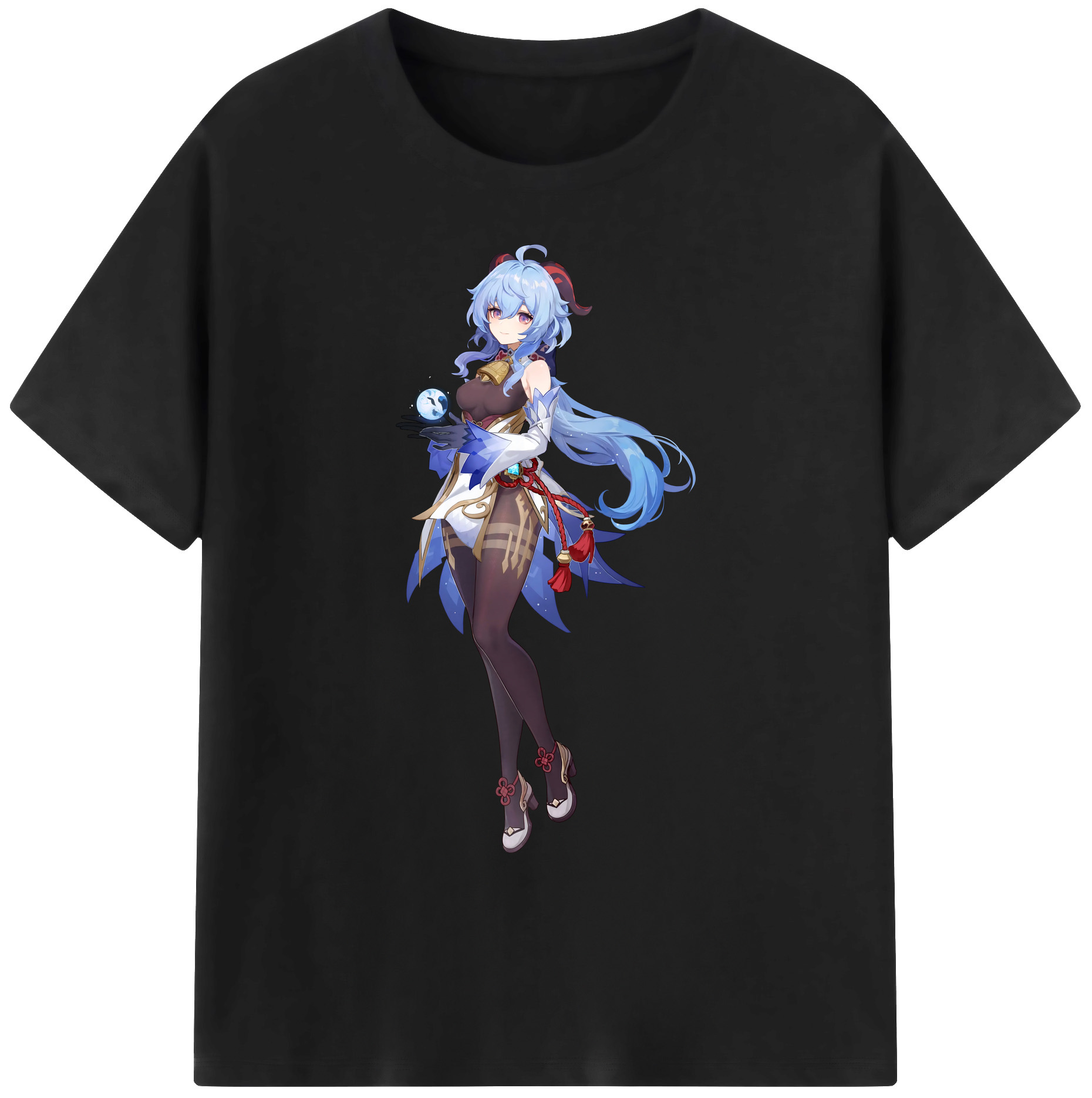げんし神 甘雨 かんう genshin Ganyu 綿100％ メンズ半袖Tシャツ｜肌触りやわらか＆通気性