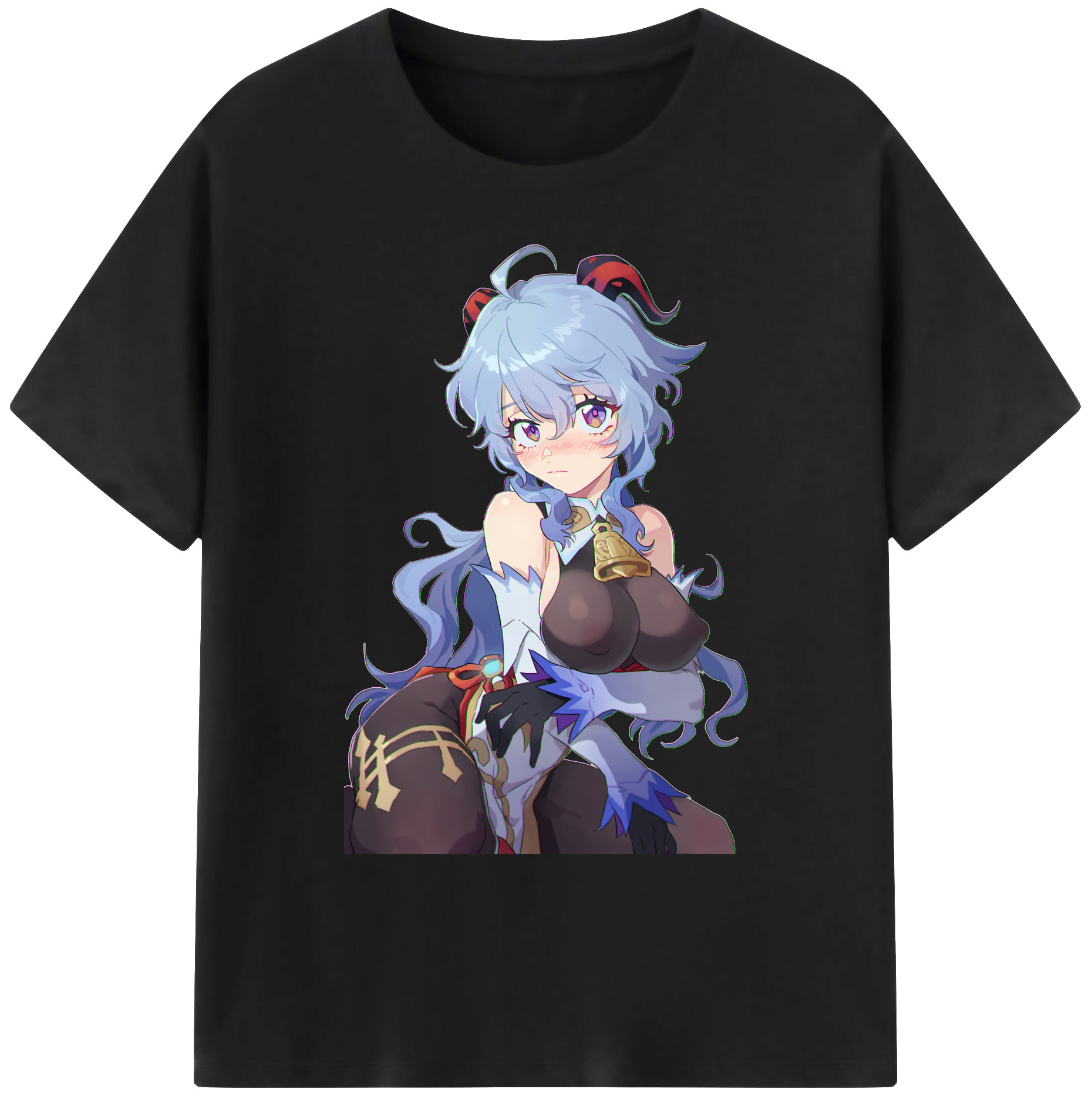 げんし神 甘雨 かんう genshin Ganyu 綿100％ メンズ半袖Tシャツ｜肌触りやわらか＆通気性
