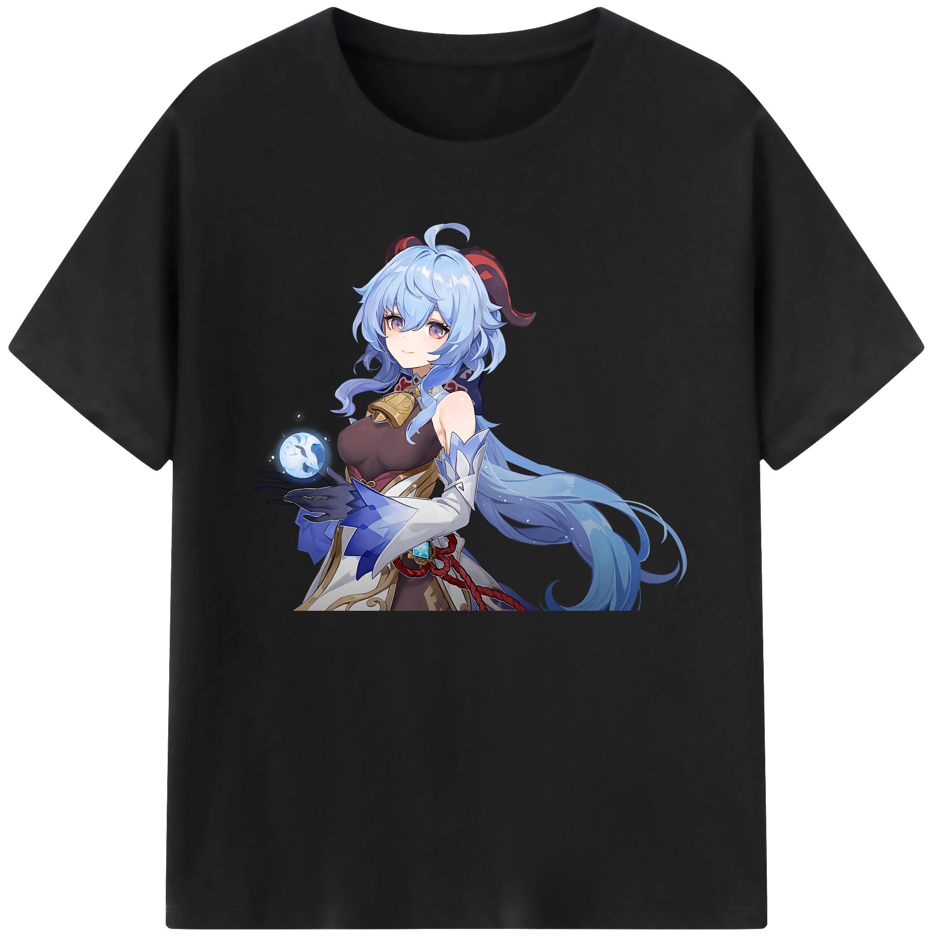 げんし神 甘雨 かんう genshin Ganyu 綿100％ メンズ半袖Tシャツ｜肌触りやわらか＆通気性