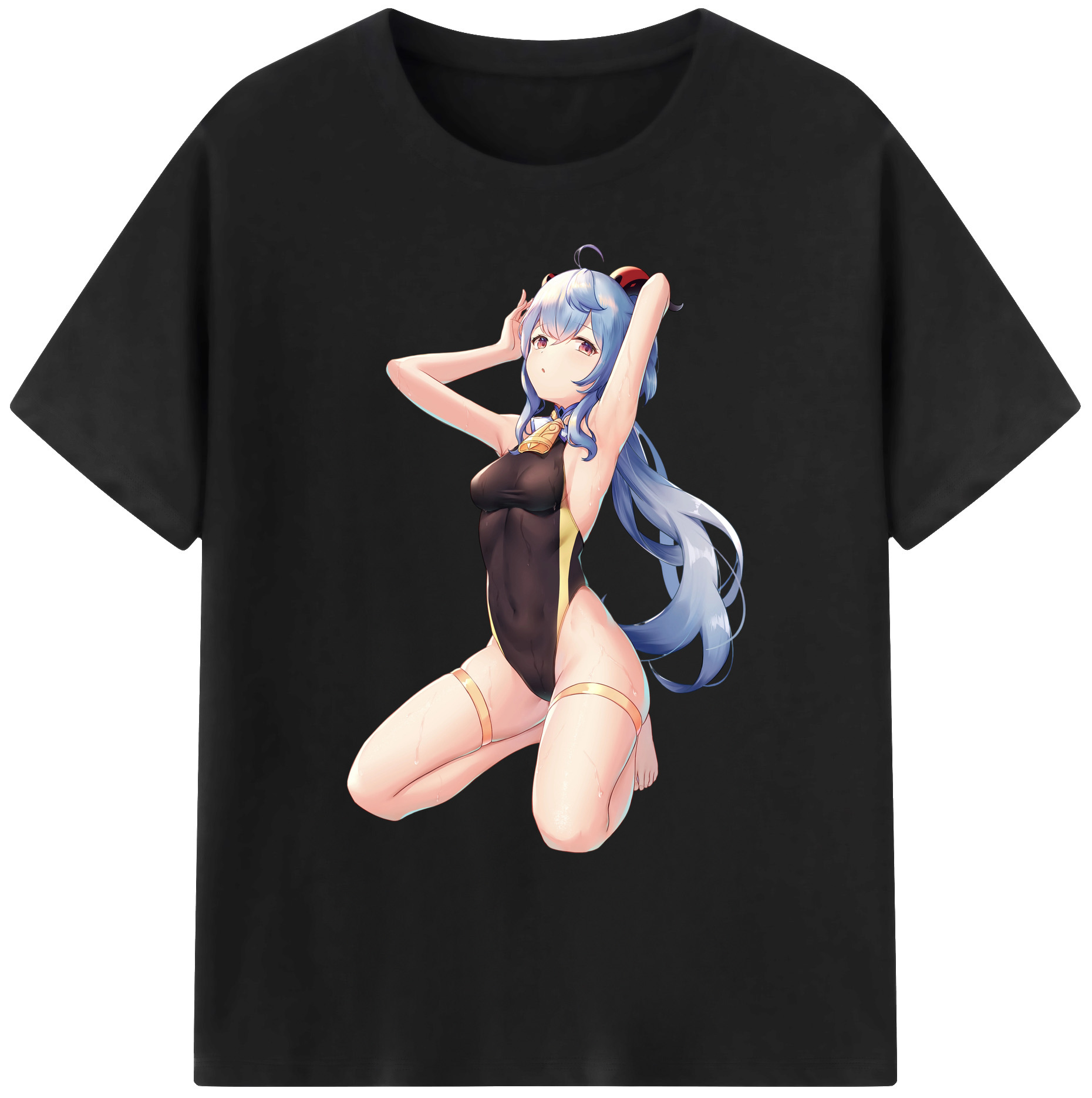げんし神 甘雨 かんう genshin Ganyu 綿100％ メンズ半袖Tシャツ｜肌触りやわらか＆通気性