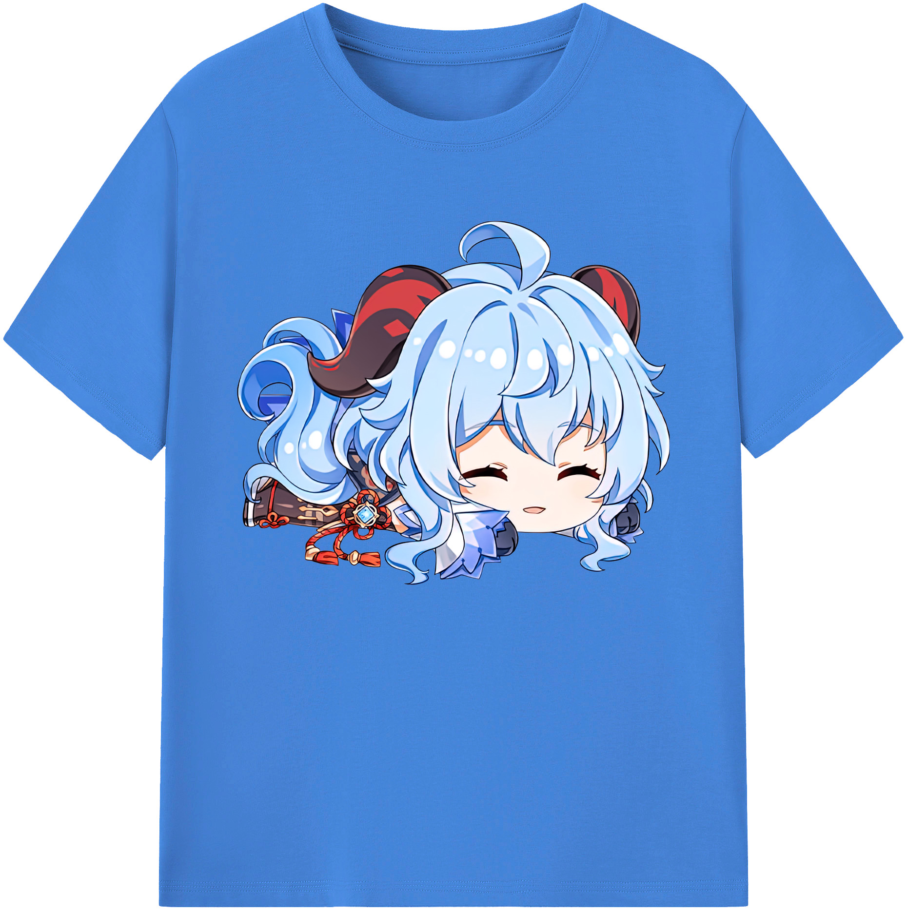 げんし神 甘雨 かんう genshin Ganyu 綿100％ メンズ半袖Tシャツ｜肌触りやわらか＆通気性