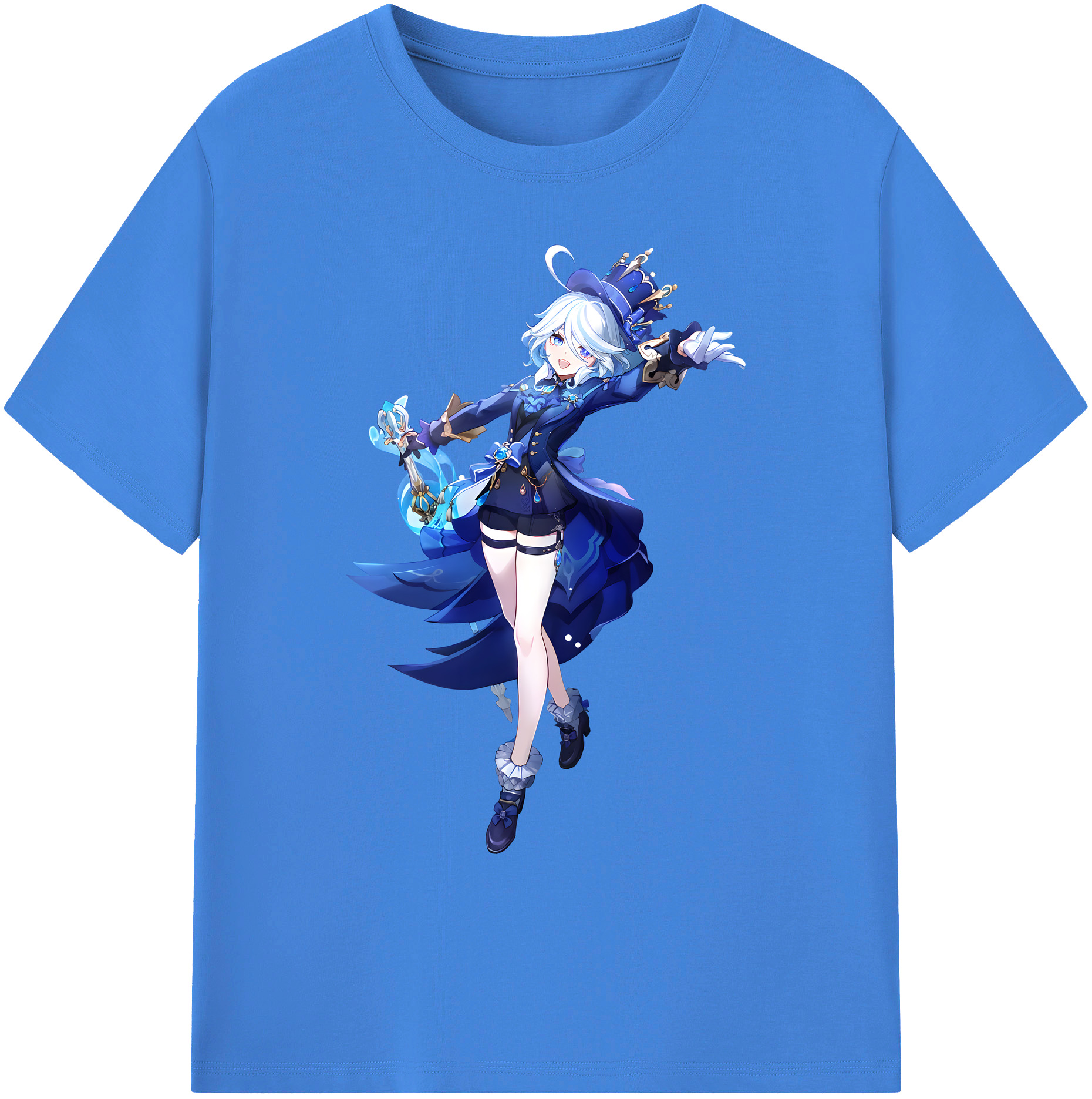 げんし神 フリーナ genshin Furina 綿100％ メンズ半袖Tシャツ｜肌触りやわらか＆通気性
