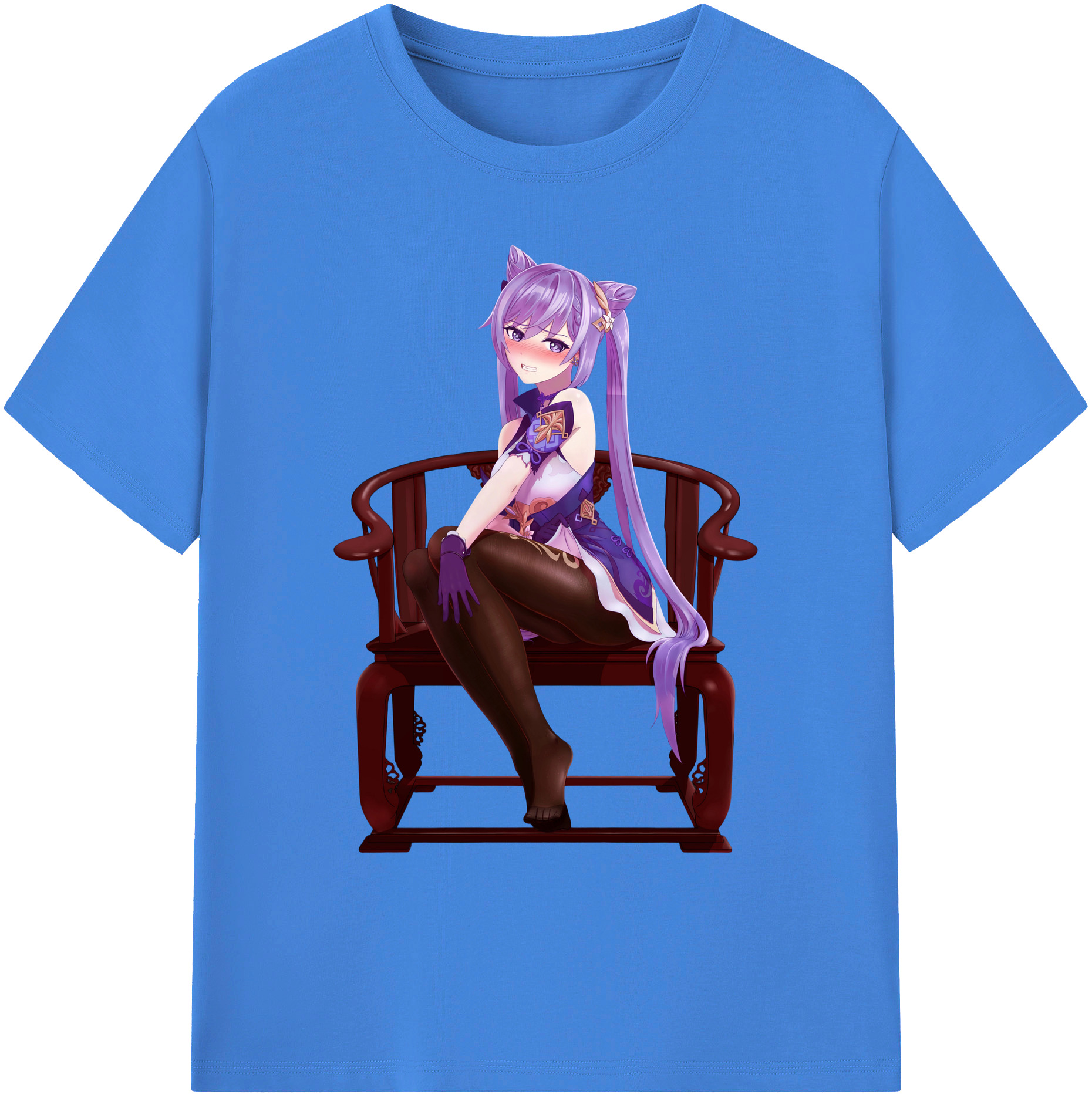 げんし神 刻晴 こくせい genshin Kokusei 綿100％ メンズ半袖Tシャツ｜肌触りやわらか＆通気性