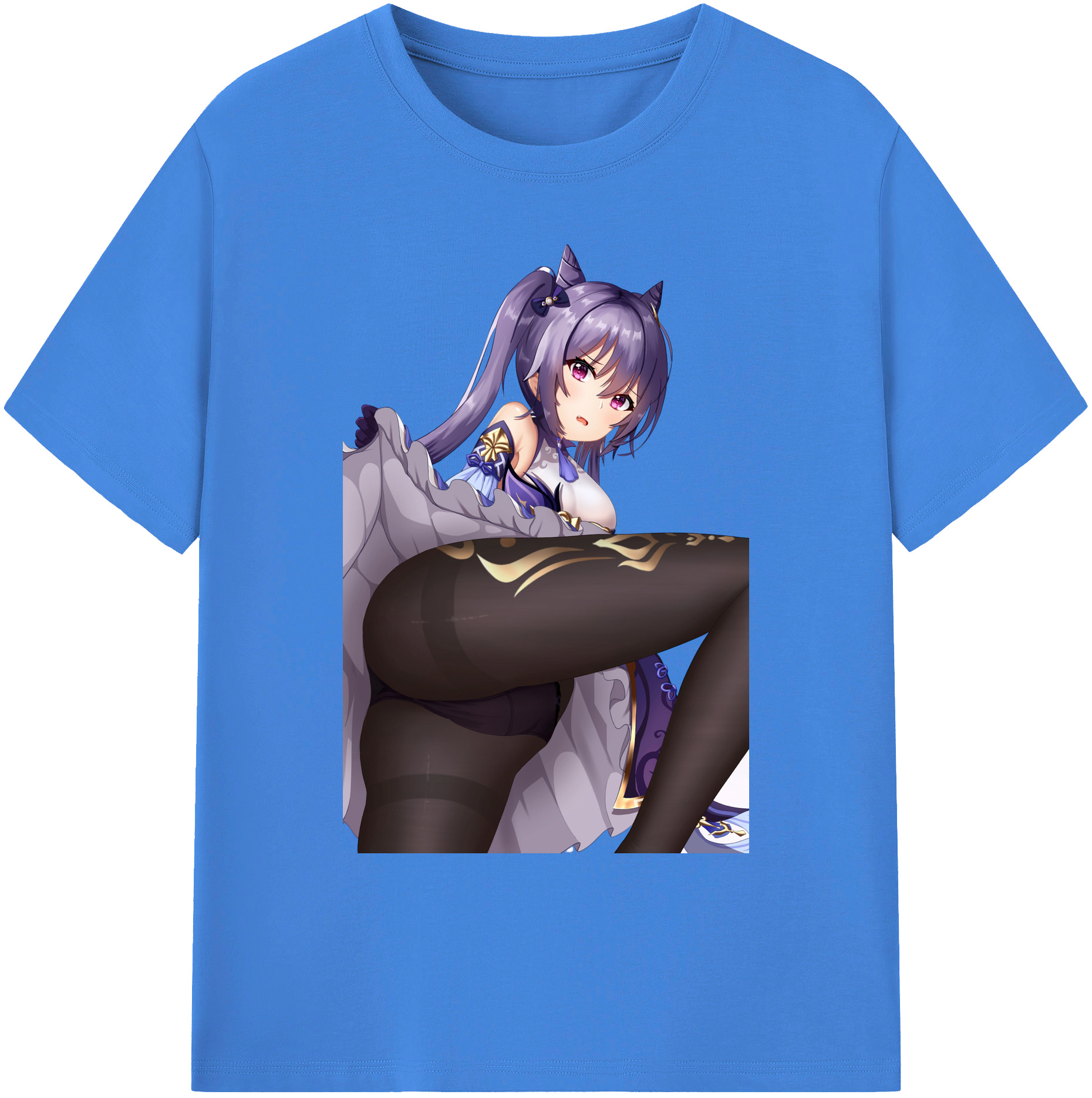 げんし神 刻晴 こくせい genshin Kokusei 綿100％ メンズ半袖Tシャツ｜肌触りやわらか＆通気性