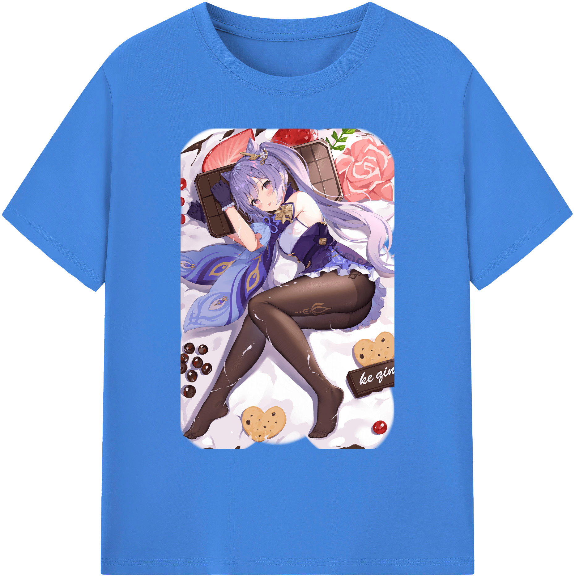 げんし神 刻晴 こくせい genshin Kokusei 綿100％ メンズ半袖Tシャツ｜肌触りやわらか＆通気性
