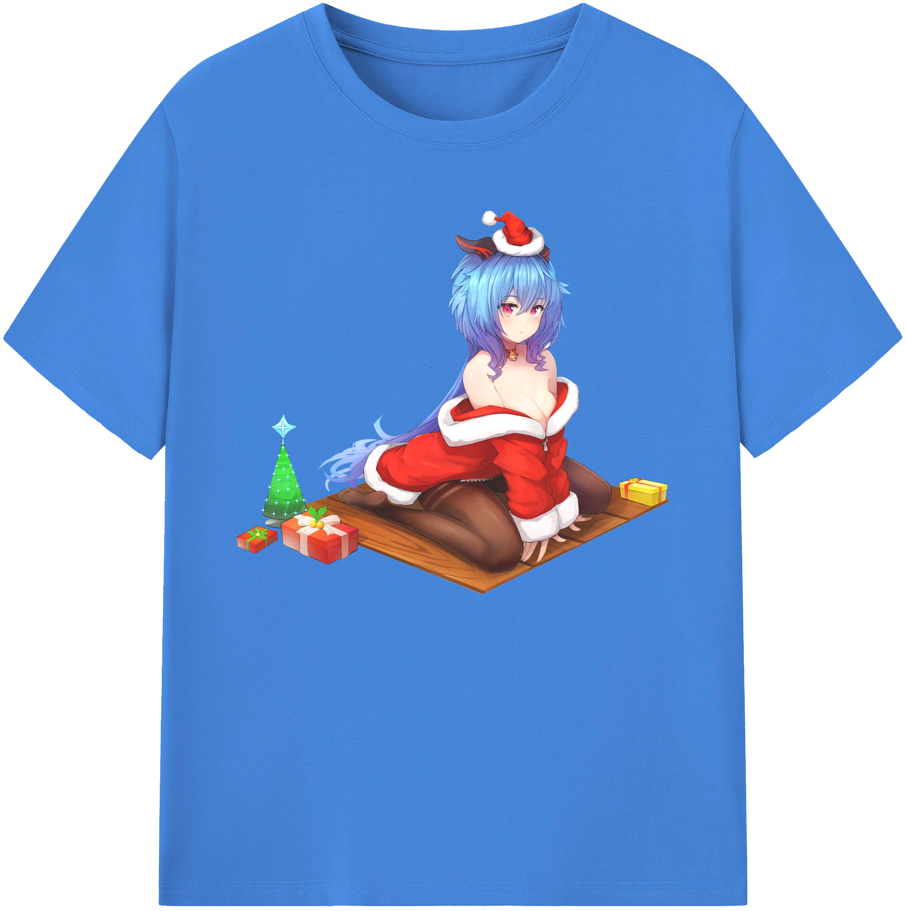 げんし神 甘雨 かんう genshin Ganyu 綿100％ メンズ半袖Tシャツ｜肌触りやわらか＆通気性