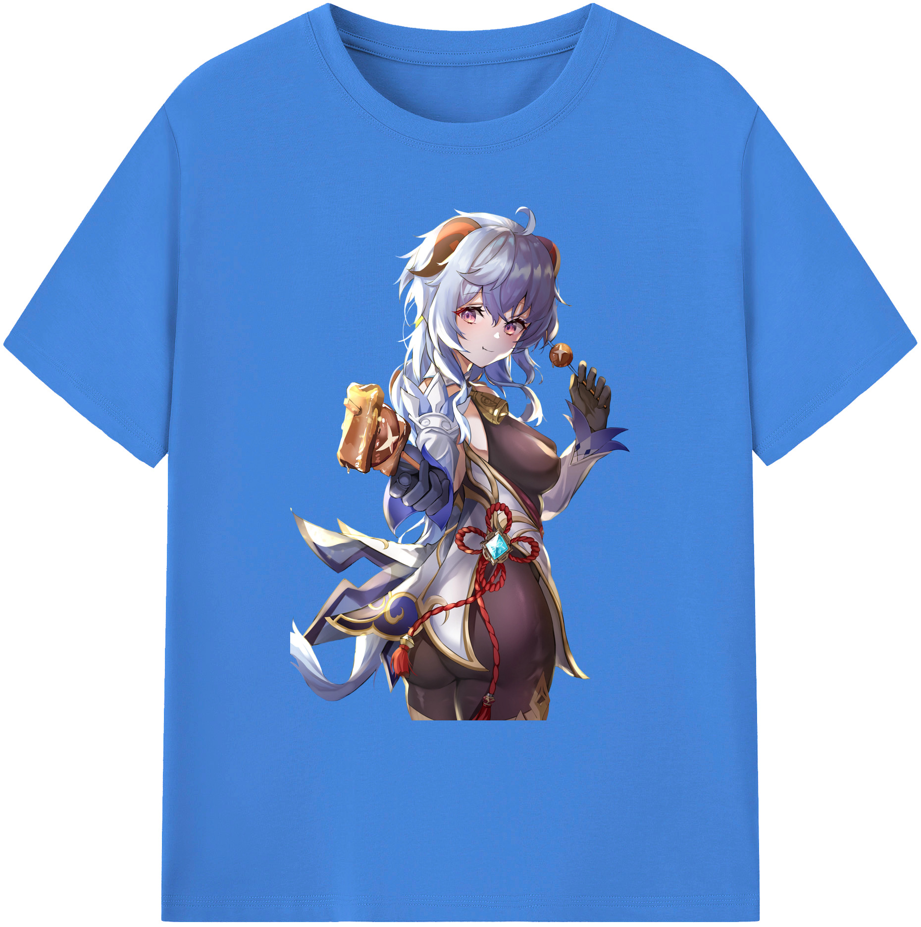 げんし神 甘雨 かんう genshin Ganyu 綿100％ メンズ半袖Tシャツ｜肌触りやわらか＆通気性