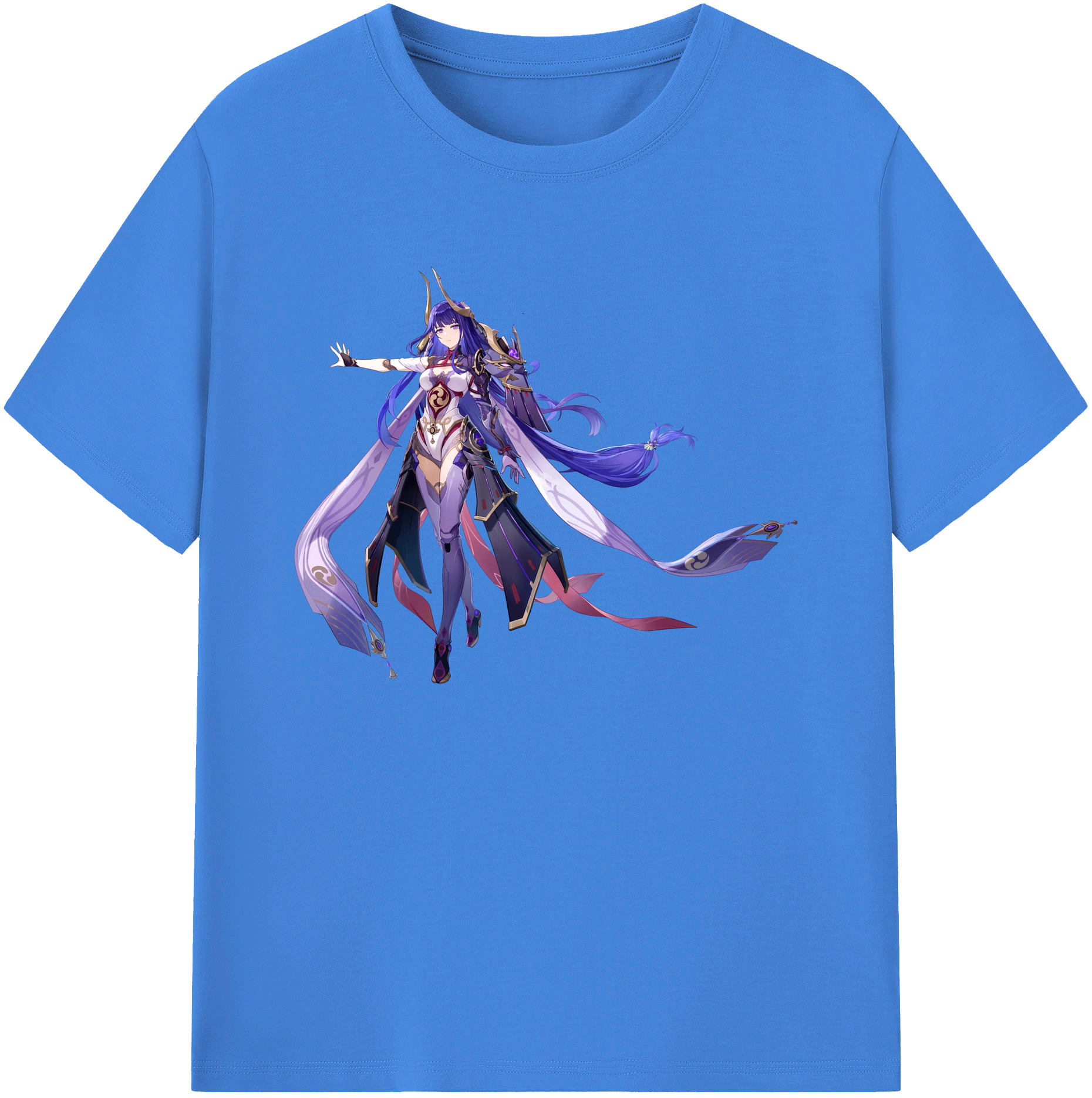 げんし神 雷電将軍 らいでんしょうぐん genshin Raiden Shogun 綿100％ メンズ半袖Tシャツ｜肌触りやわらか＆通気性