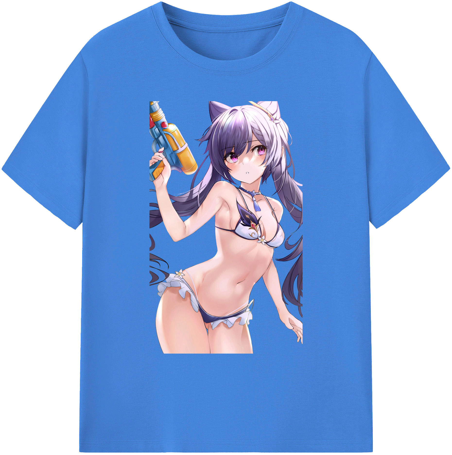 げんし神 刻晴 こくせい genshin Kokusei 綿100％ メンズ半袖Tシャツ｜肌触りやわらか＆通気性