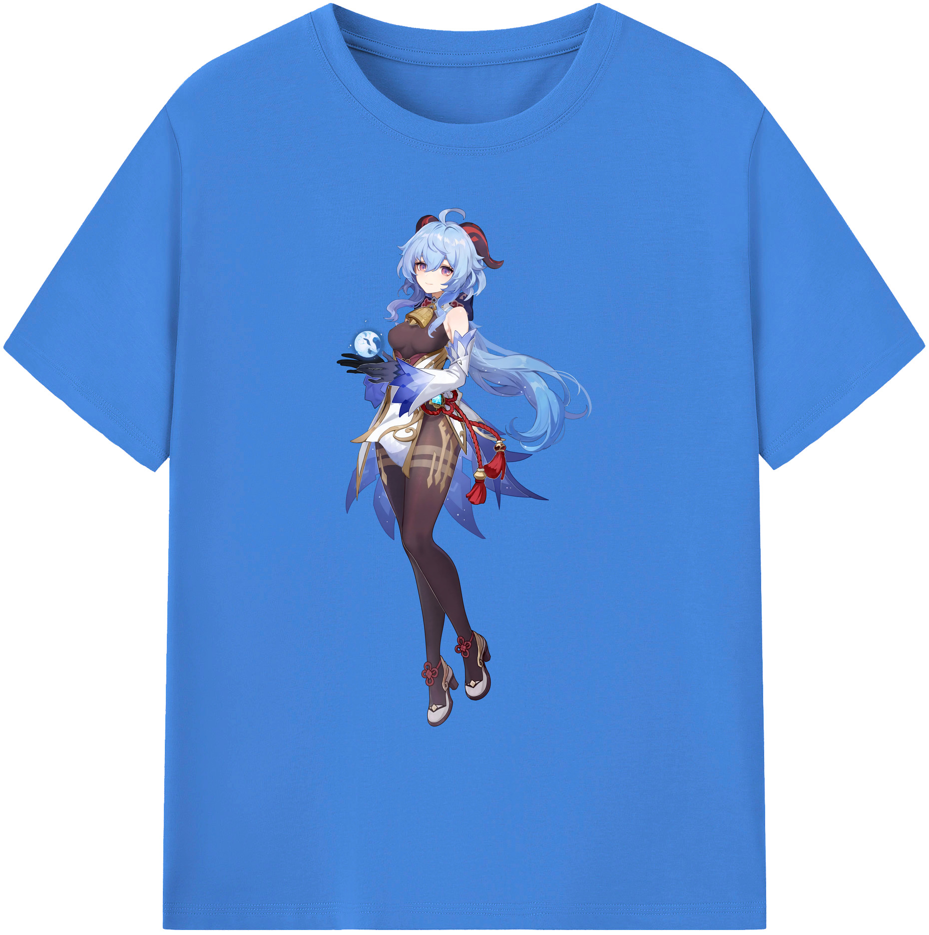 げんし神 甘雨 かんう genshin Ganyu 綿100％ メンズ半袖Tシャツ｜肌触りやわらか＆通気性