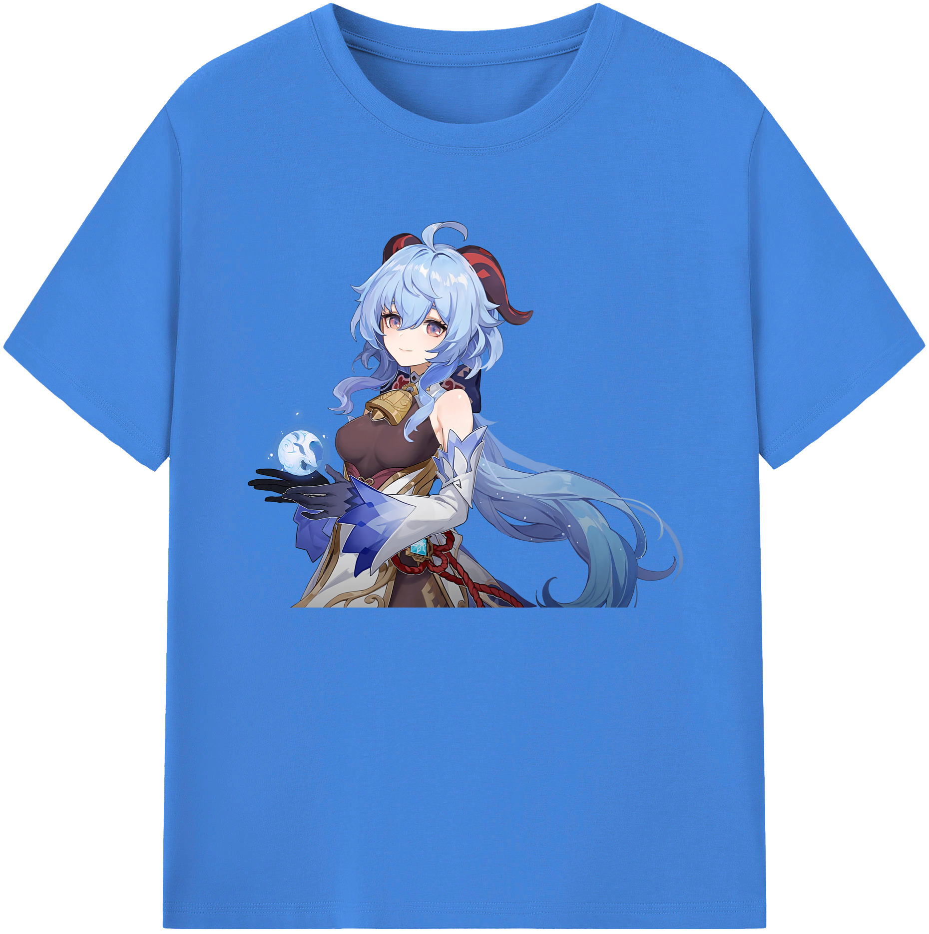 げんし神 甘雨 かんう genshin Ganyu 綿100％ メンズ半袖Tシャツ｜肌触りやわらか＆通気性