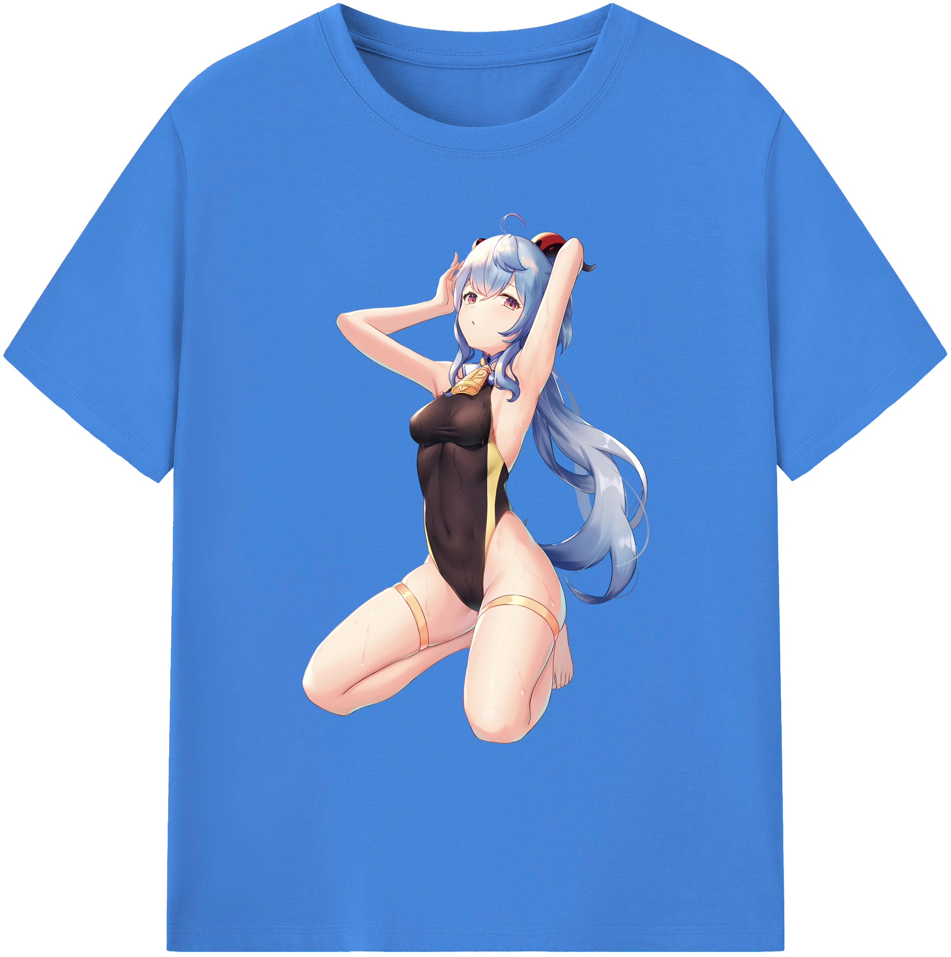げんし神 甘雨 かんう genshin Ganyu 綿100％ メンズ半袖Tシャツ｜肌触りやわらか＆通気性