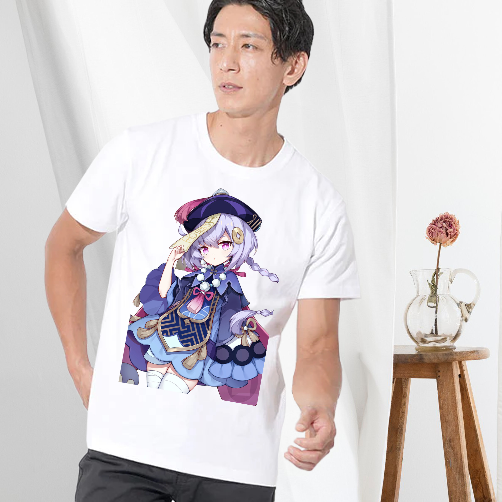 げんし神 七七 なな  genshin Nana 綿100％ メンズ半袖Tシャツ｜肌触りやわらか＆通気性