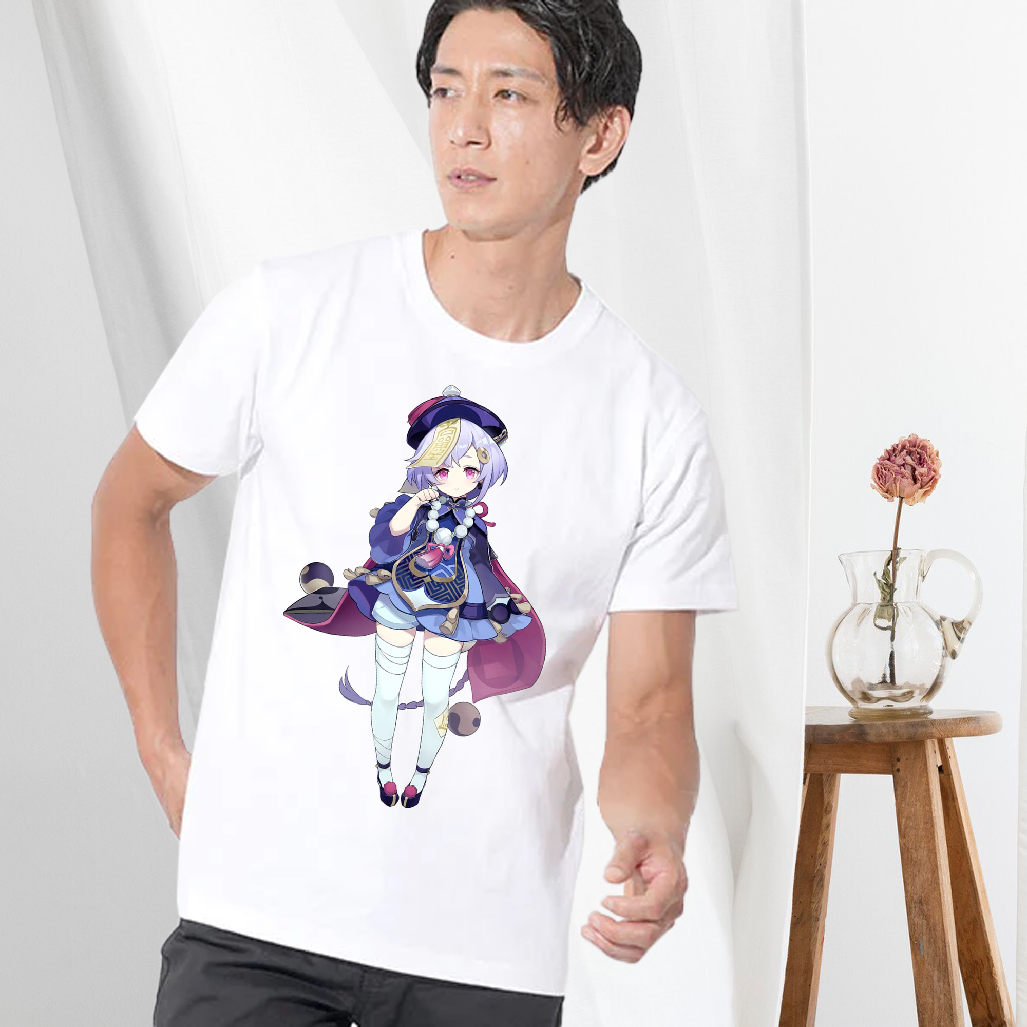 げんし神 七七 なな  genshin Nana 綿100％ メンズ半袖Tシャツ｜肌触りやわらか＆通気性