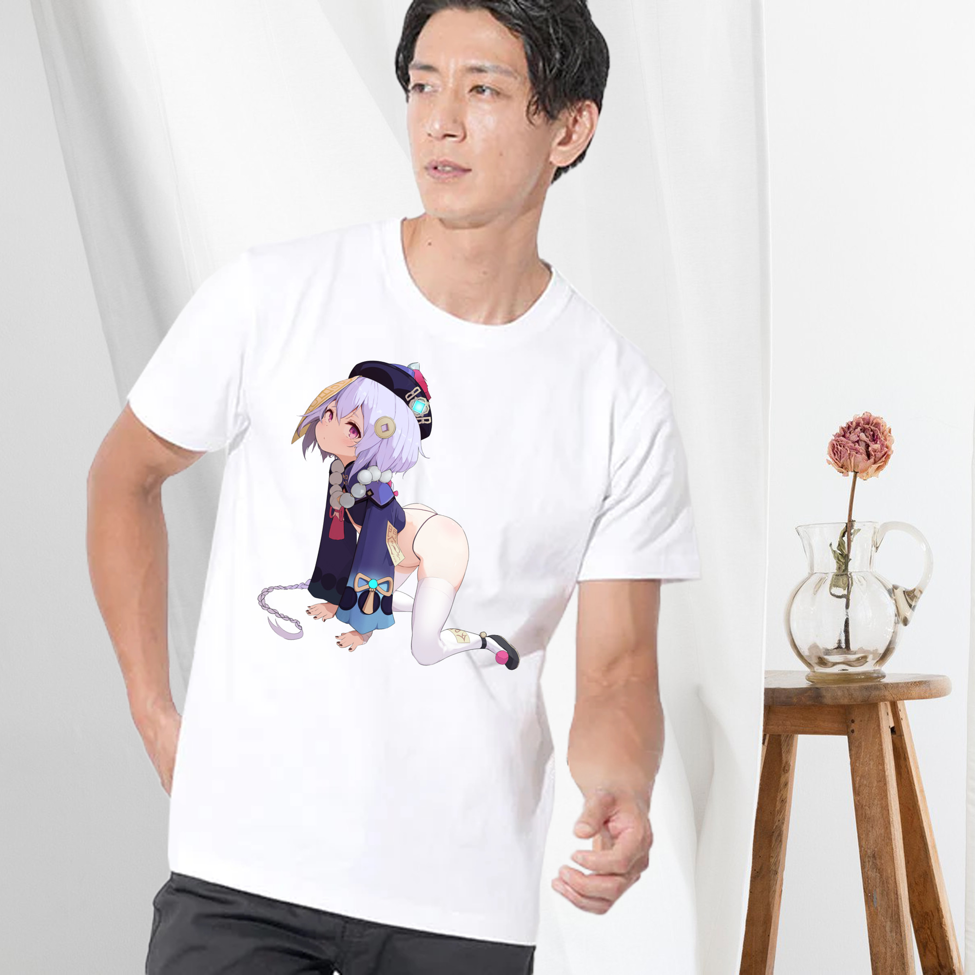 げんし神 七七 なな  genshin Nana 綿100％ メンズ半袖Tシャツ｜肌触りやわらか＆通気性